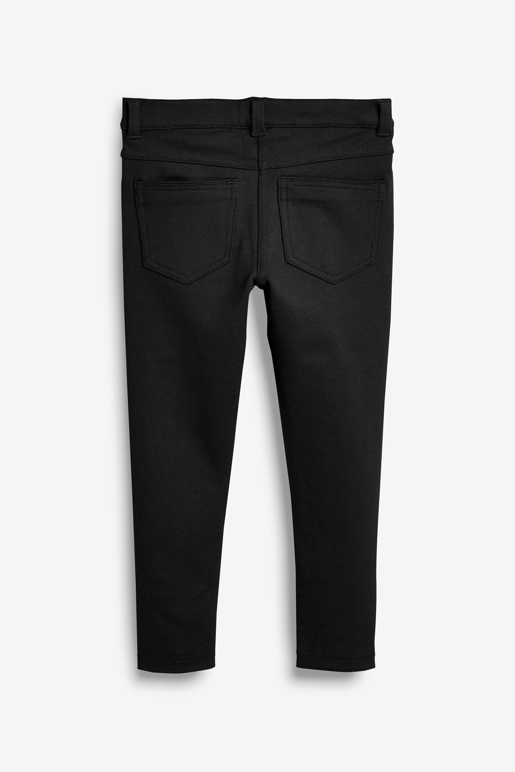 Dark Black Regular Length Jersey Stretch Skinny School Trousers (3-18yrs)