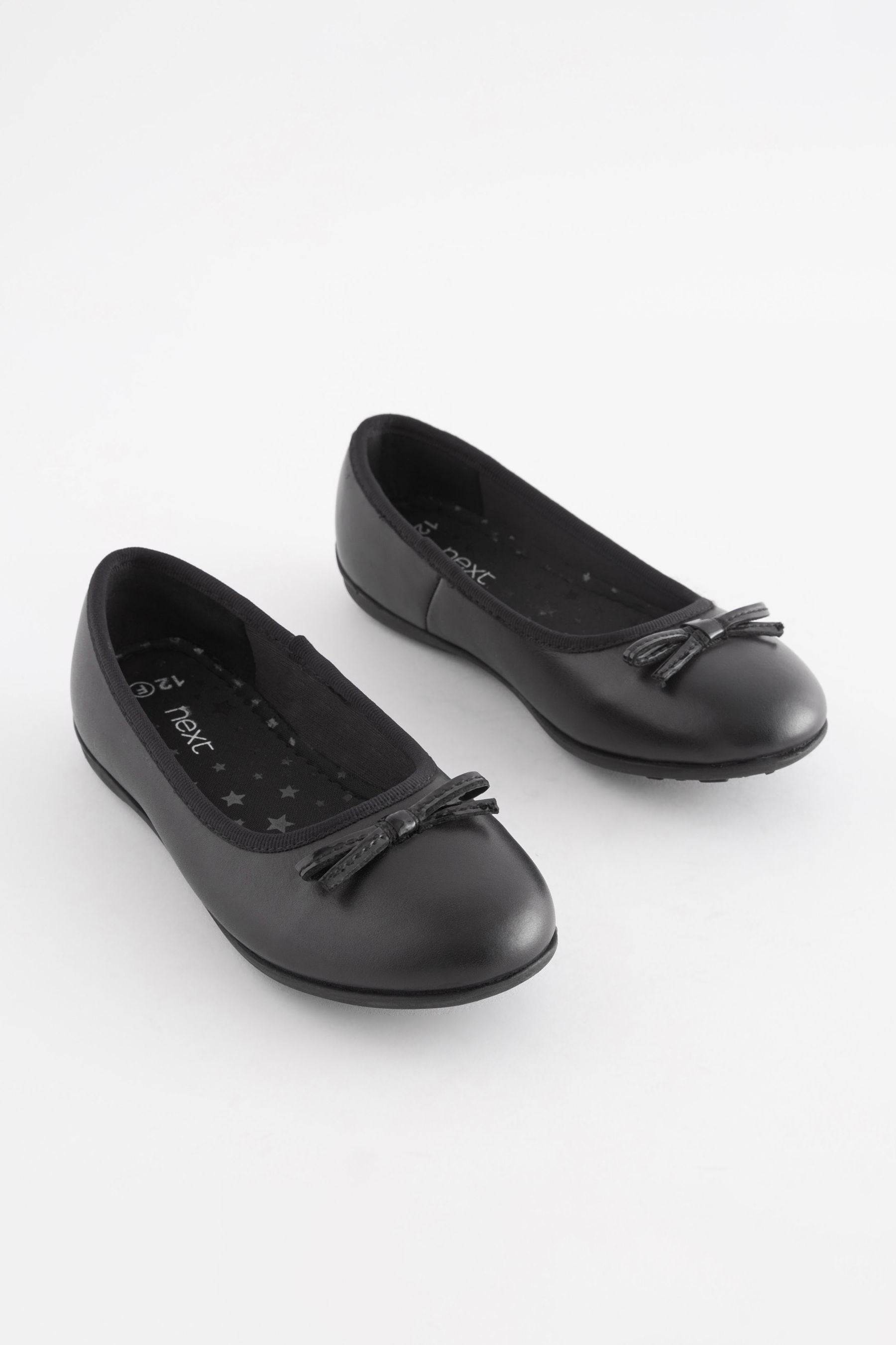 Black Matt Wide Fit (G) School Leather Ballet Shoes