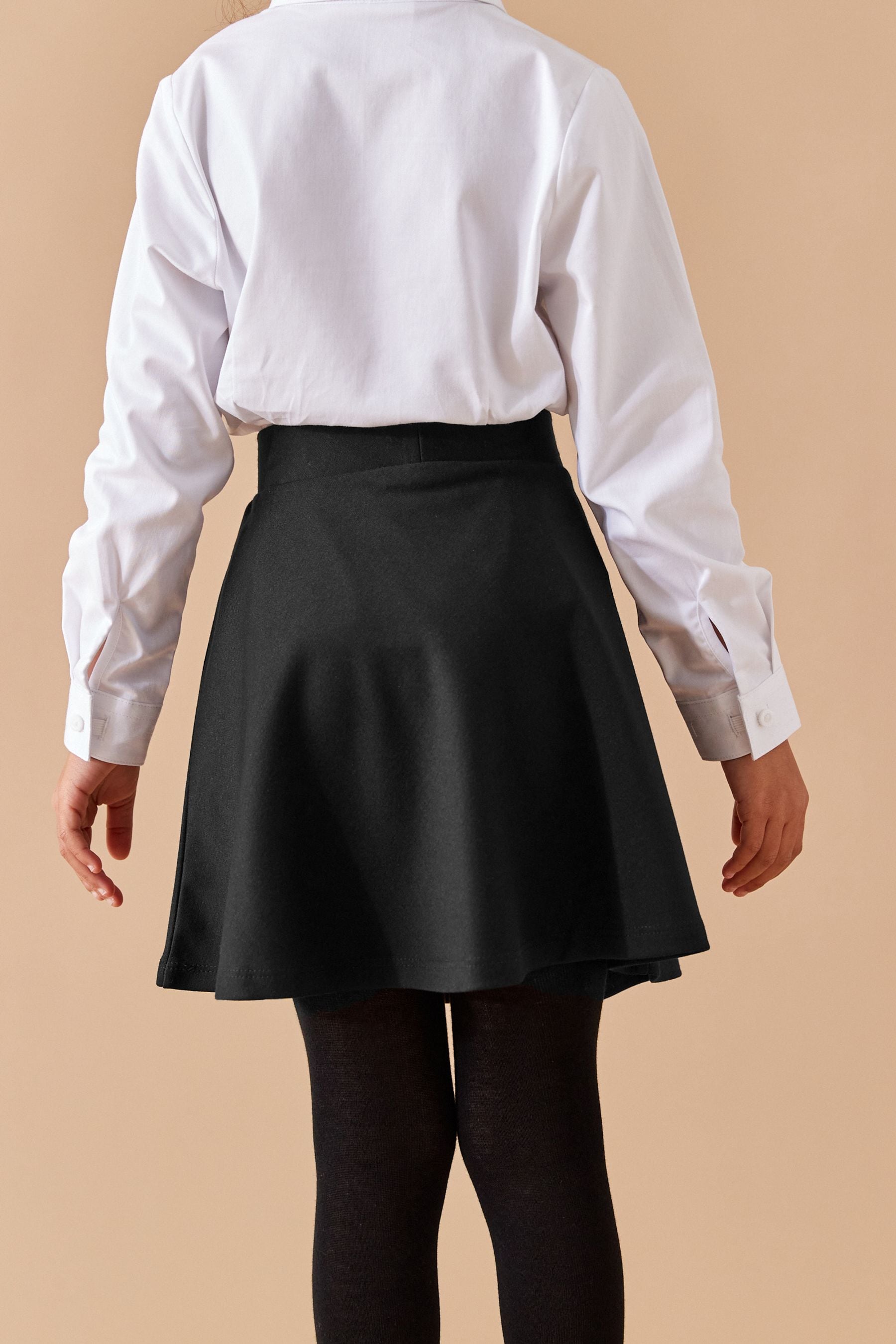 Black Regular Length Jersey Stretch Pull-On School Skater Skirt (3-17yrs)