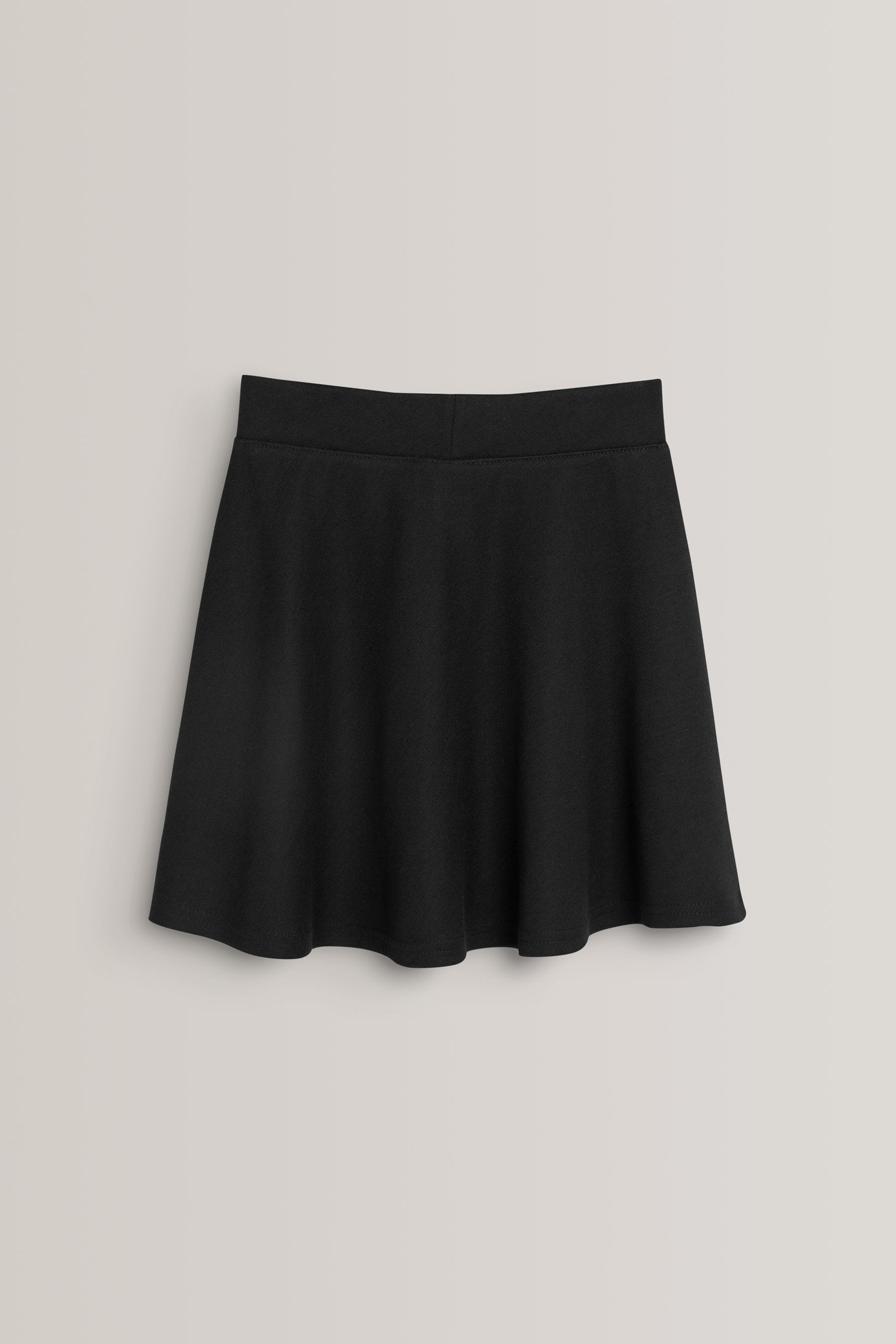 Black Regular Length Jersey Stretch Pull-On School Skater Skirt (3-17yrs)