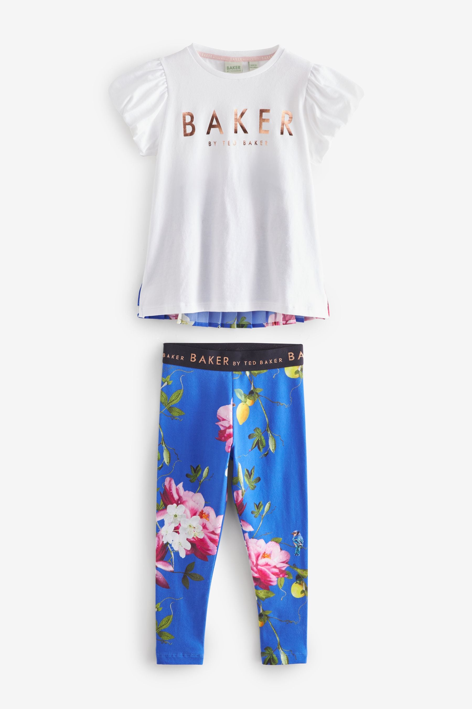 Blue Baker by Ted Baker Pleated T-Shirt And Leggings Set