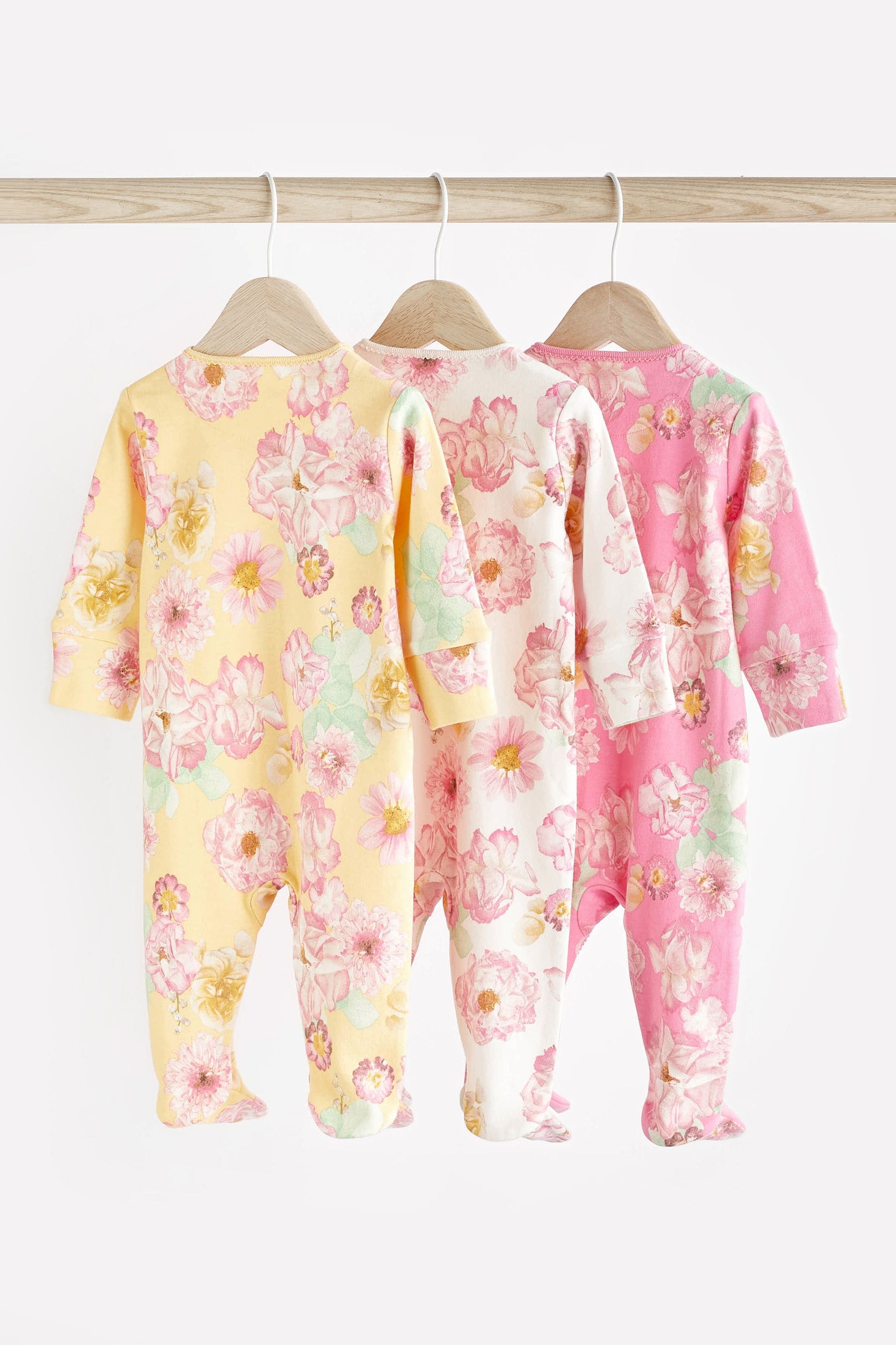 Floral Baby Floral Sleepsuits 3 Pack