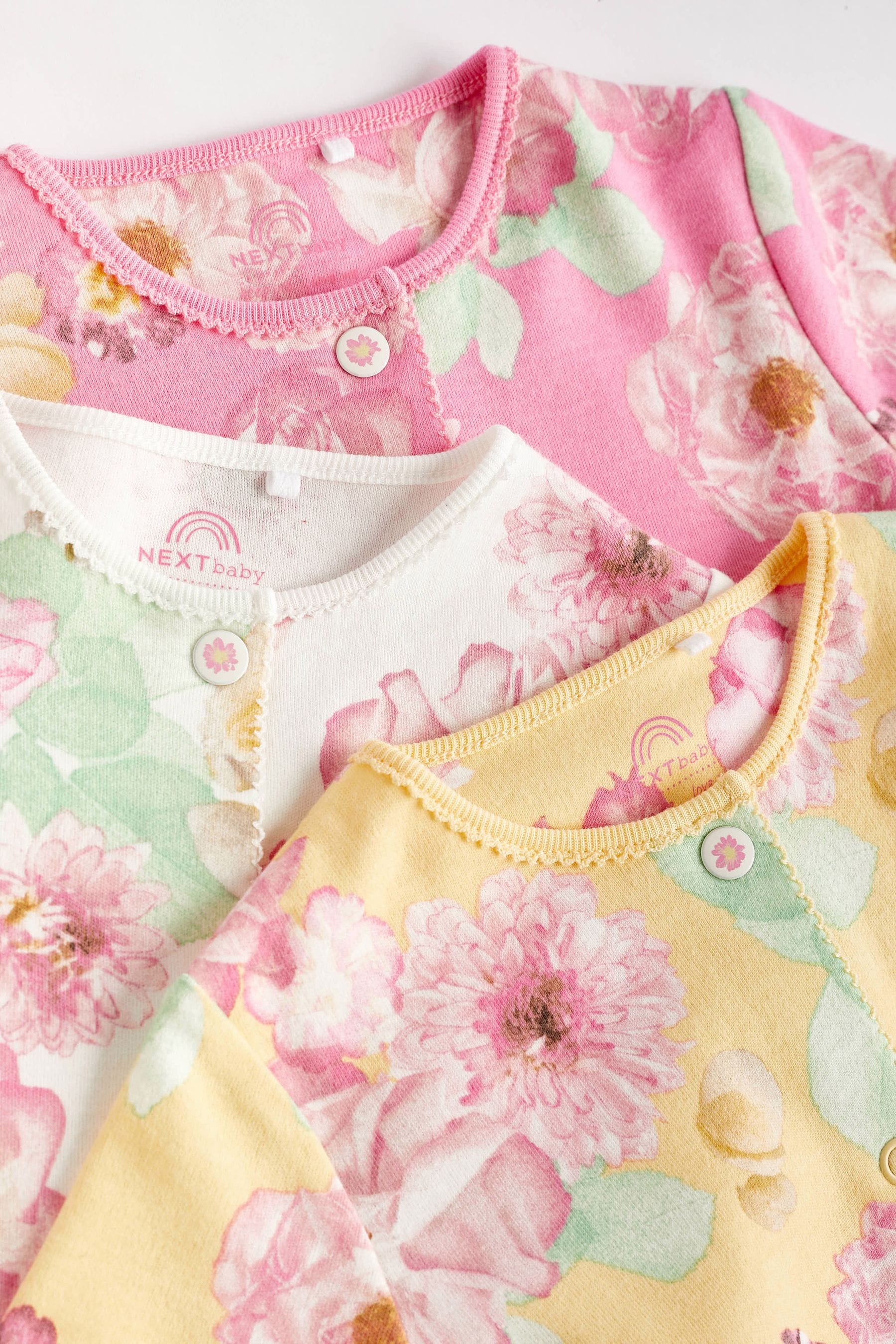 Floral Baby Floral Sleepsuits 3 Pack