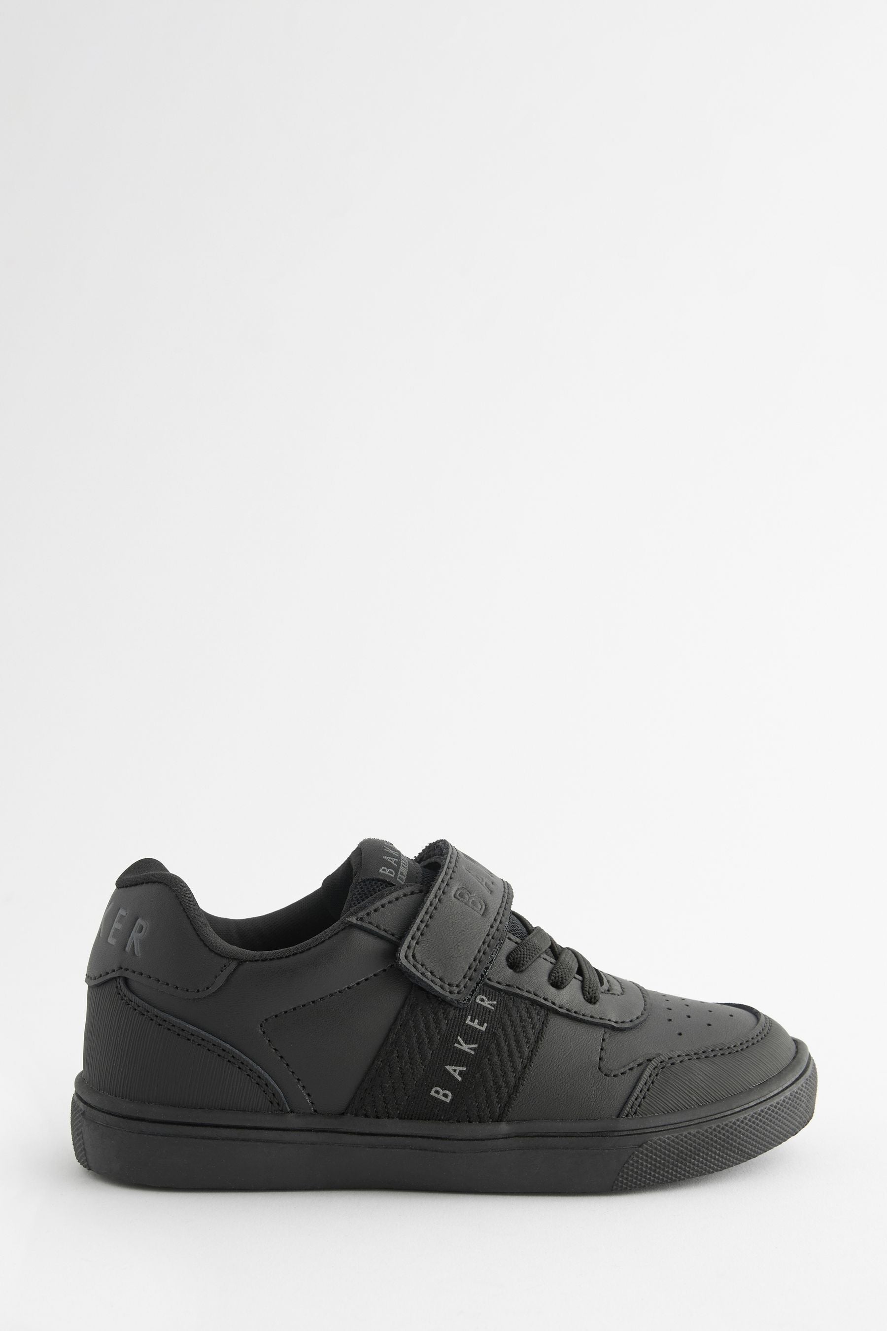 Baker by Ted Baker Boys Black Back to School Branded Tape Trainers