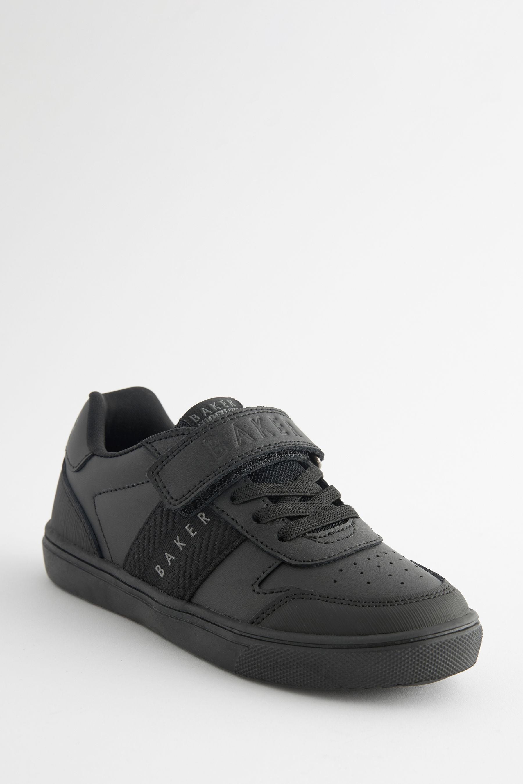 Baker by Ted Baker Boys Black Back to School Branded Tape Trainers