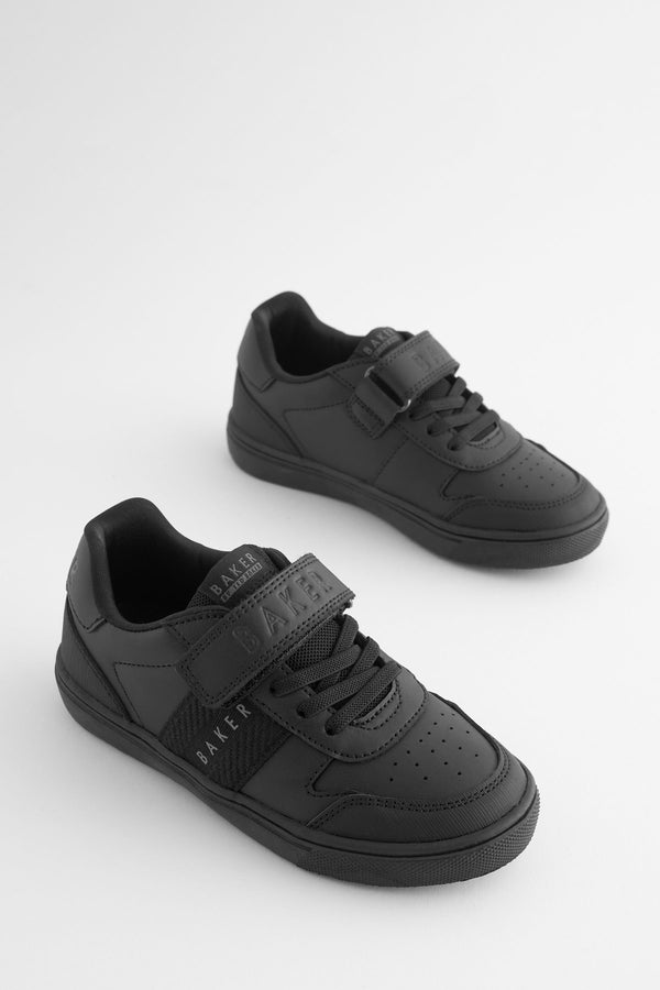 Baker by Ted Baker Boys Black Back to School Branded Tape Trainers