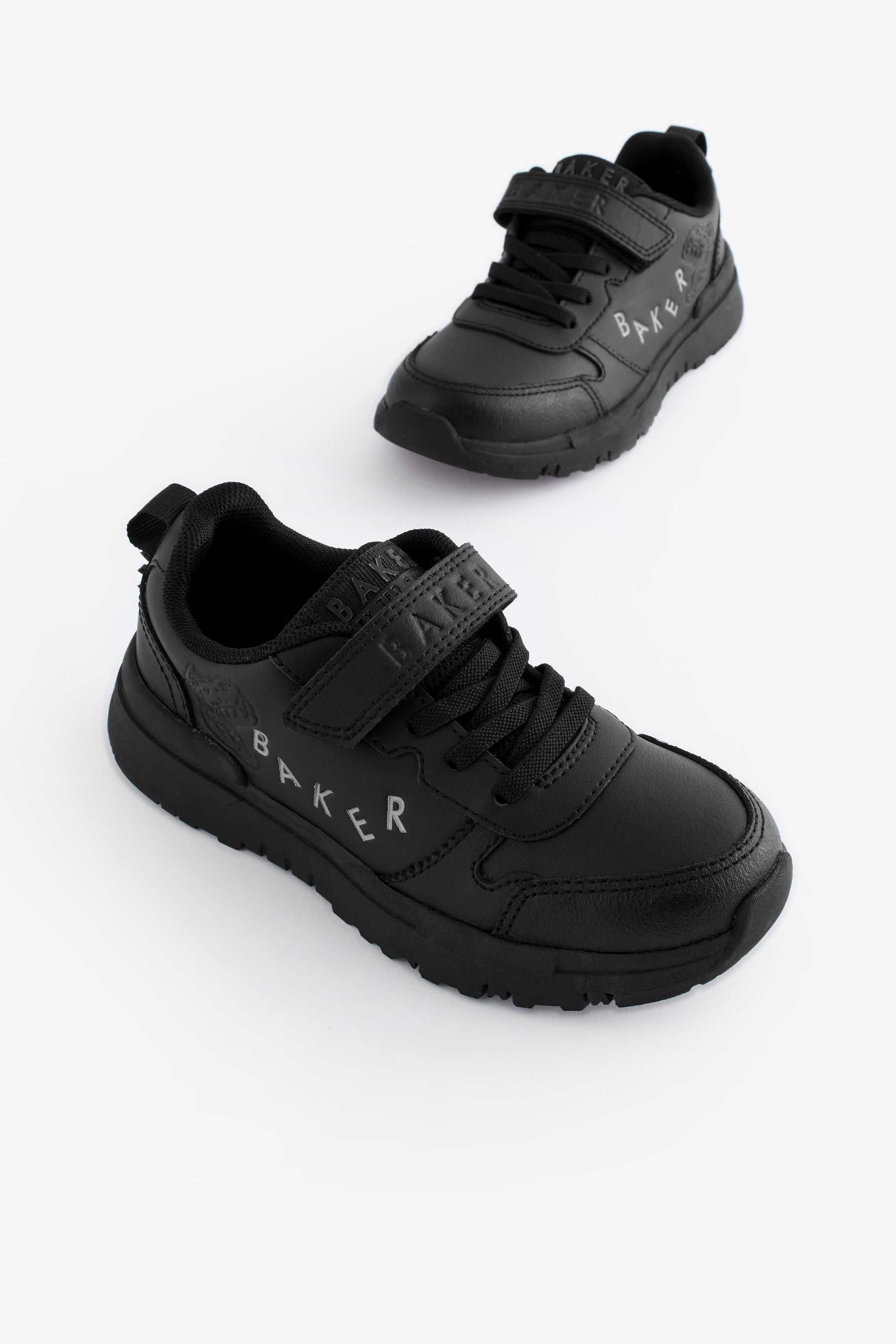 Black Baker by Ted Baker Boys Black Back to School Dinosaur Trainers