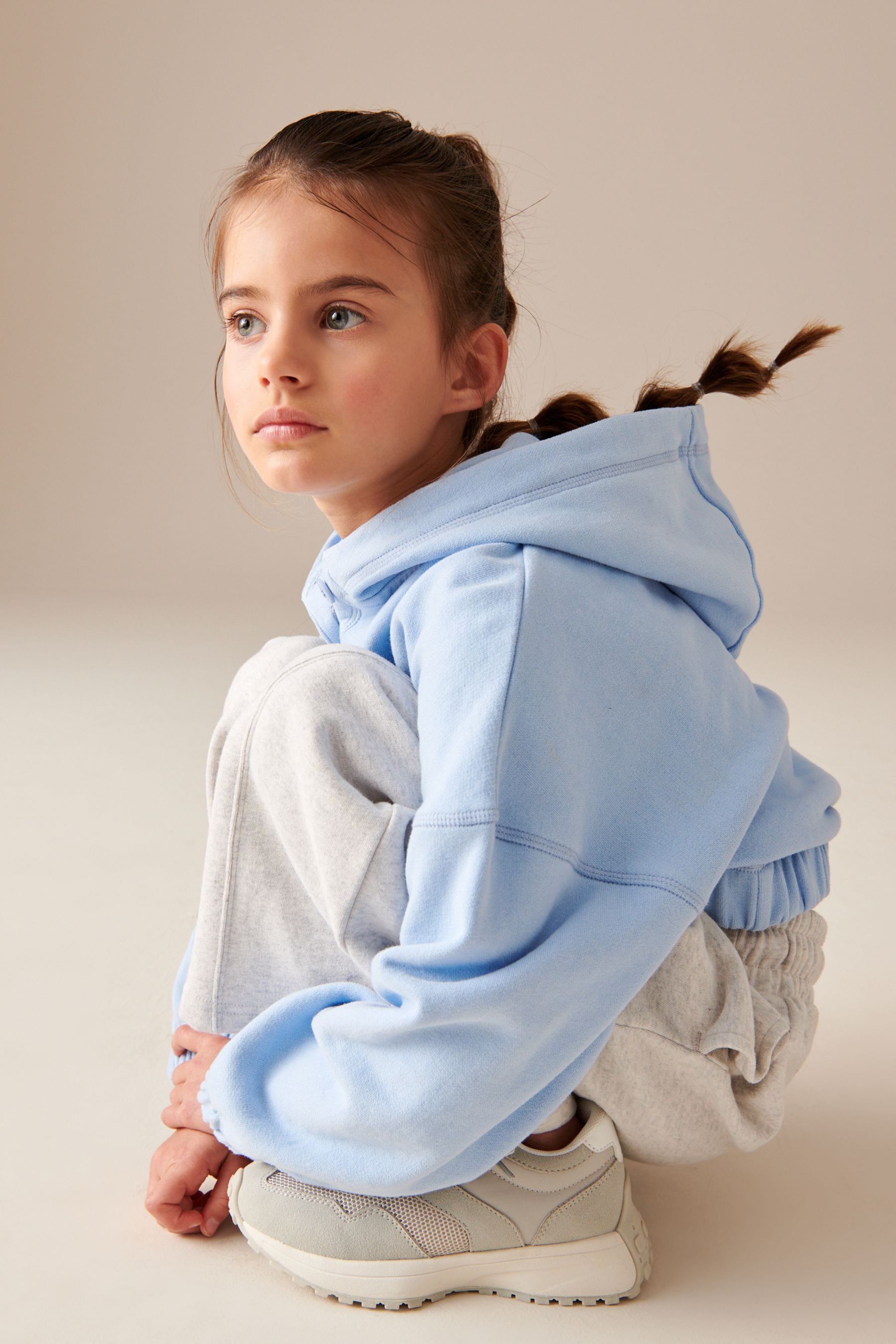 Blue Cropped Hoodie (3-16yrs)