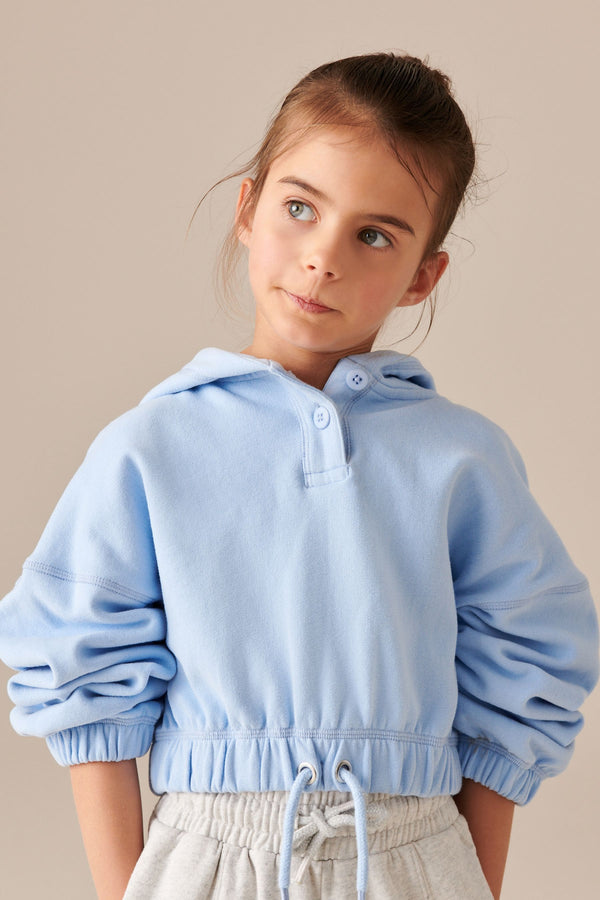 Blue Cropped Hoodie (3-16yrs)