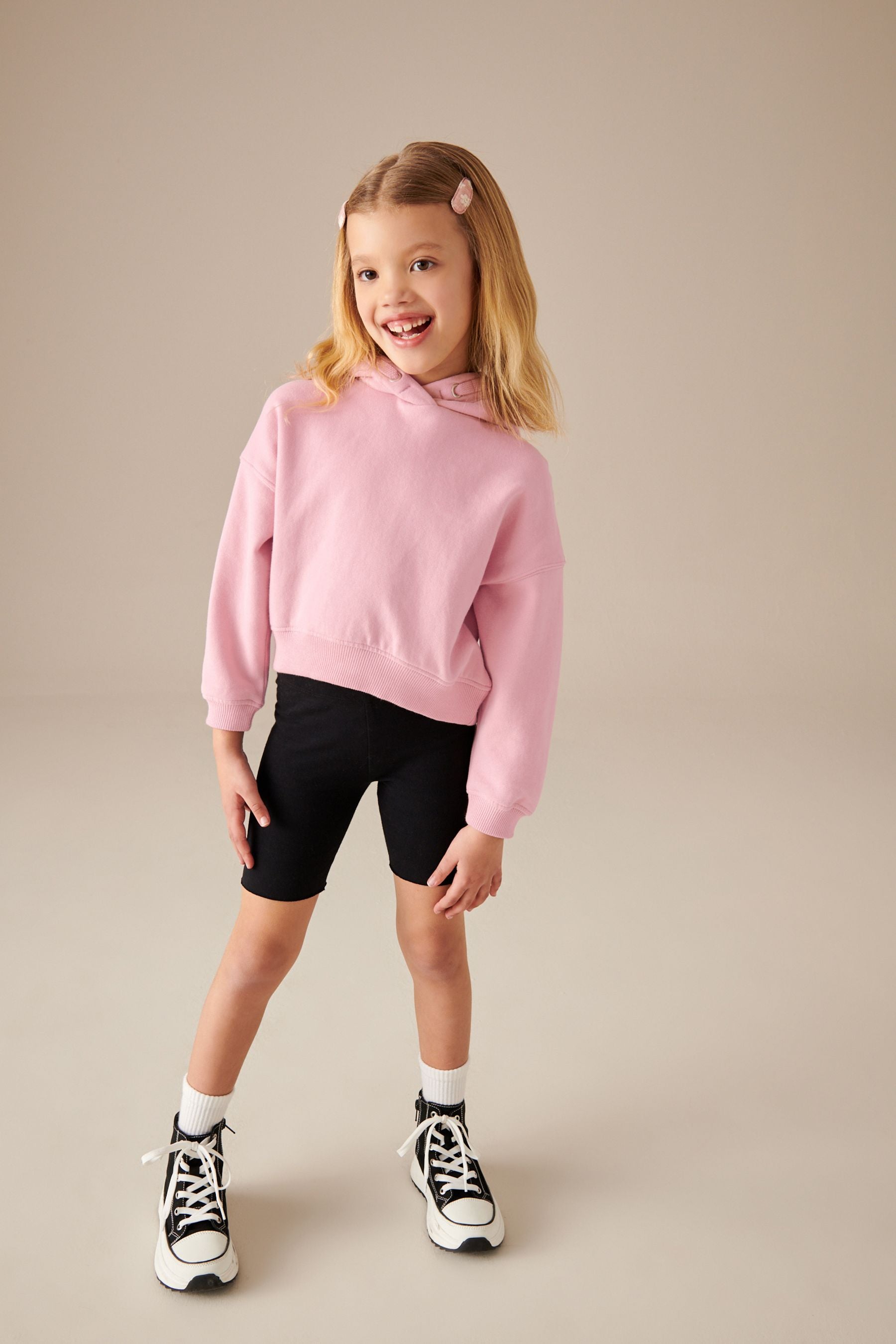 Pink Cropped Hoodie (3-16yrs)