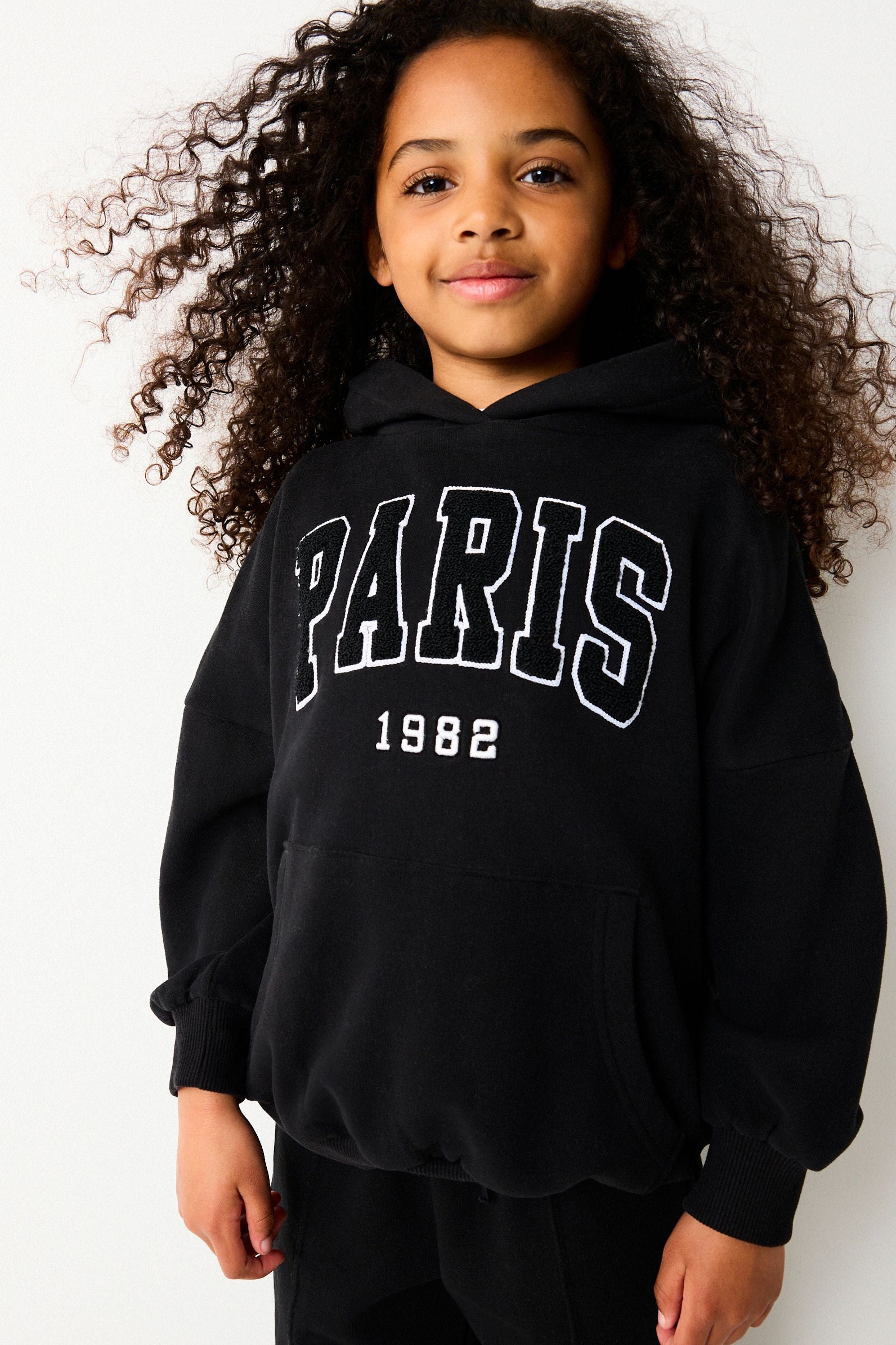 Black Slogan Hoodie (3-16yrs)