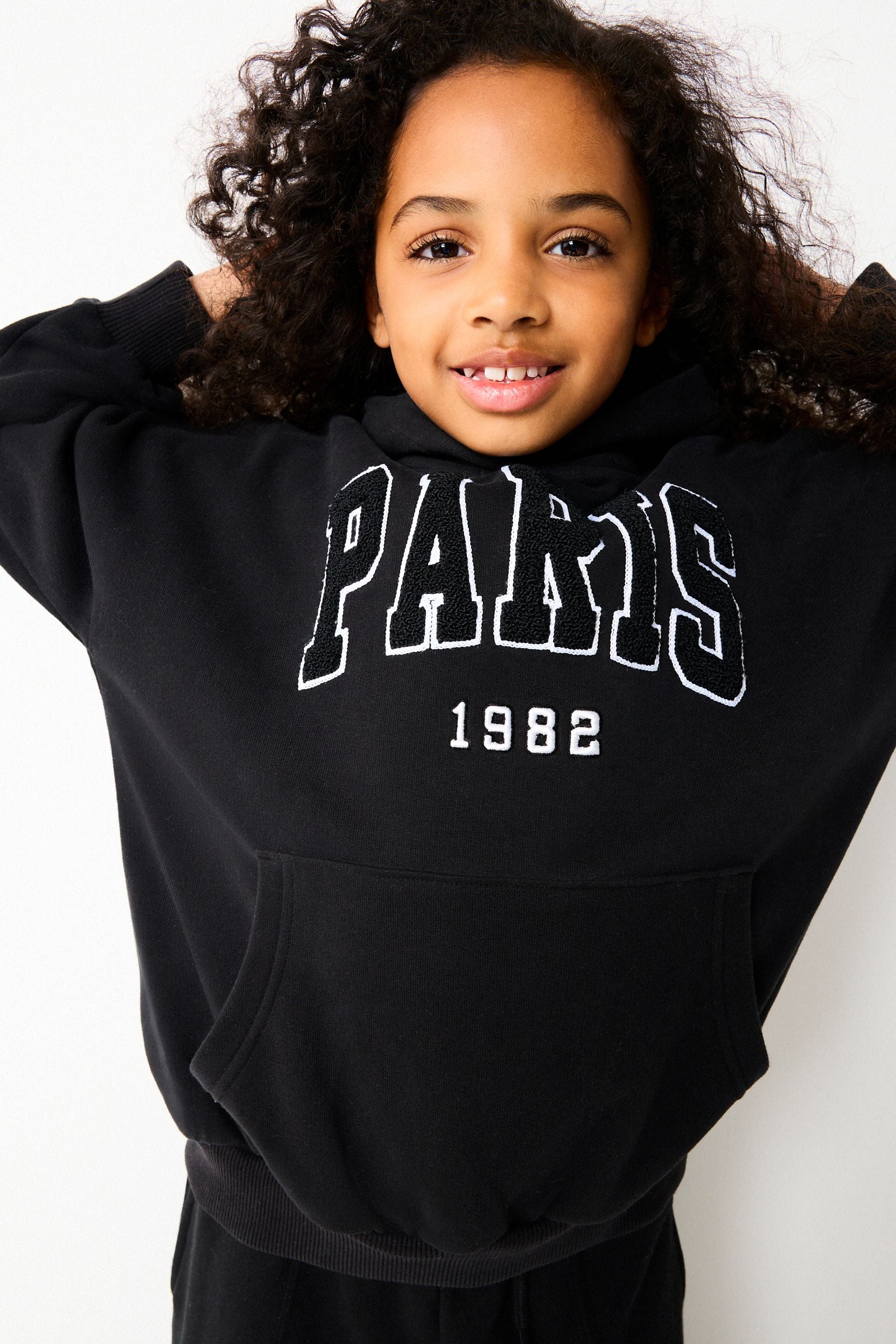 Black Slogan Hoodie (3-16yrs)