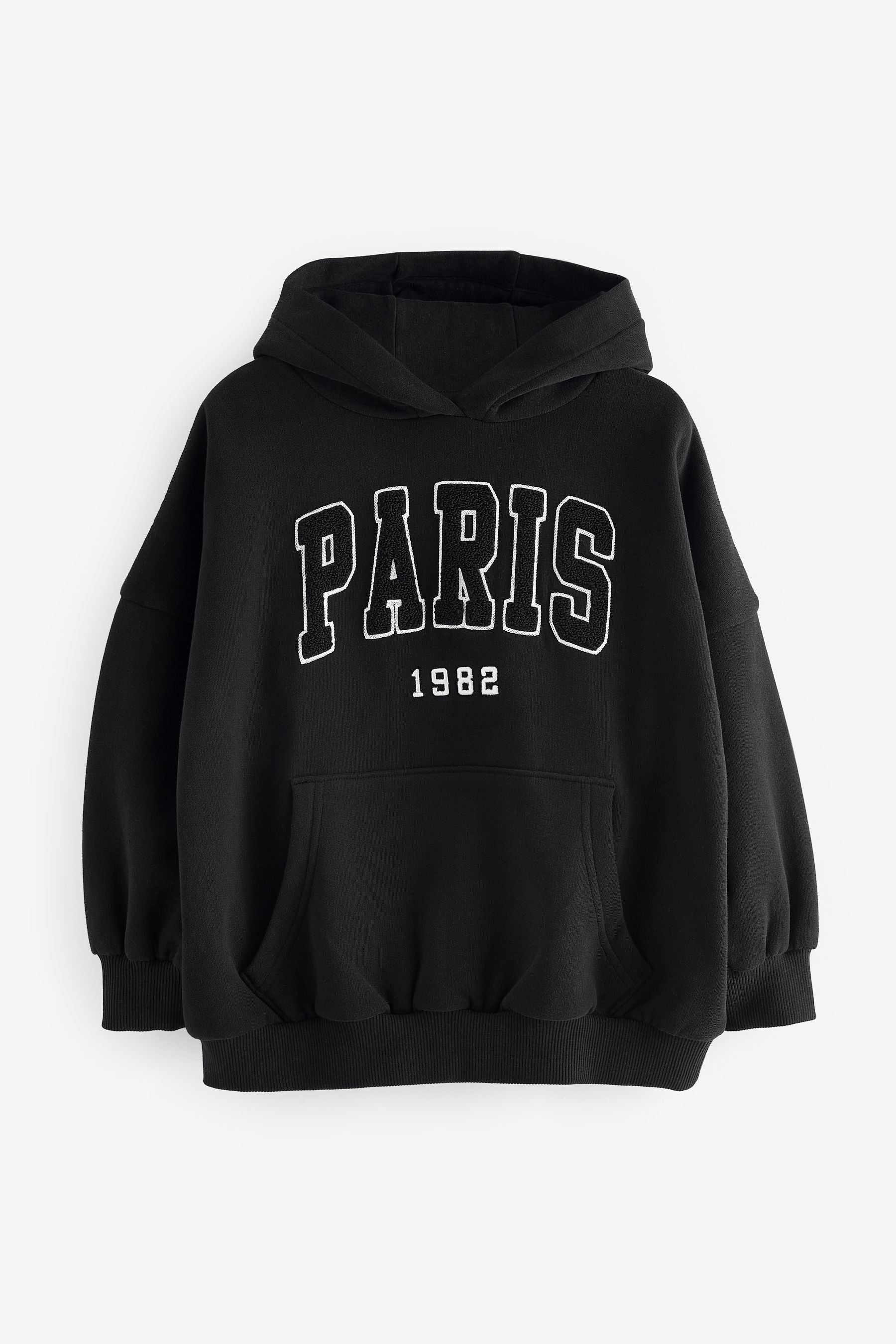 Black Slogan Hoodie (3-16yrs)