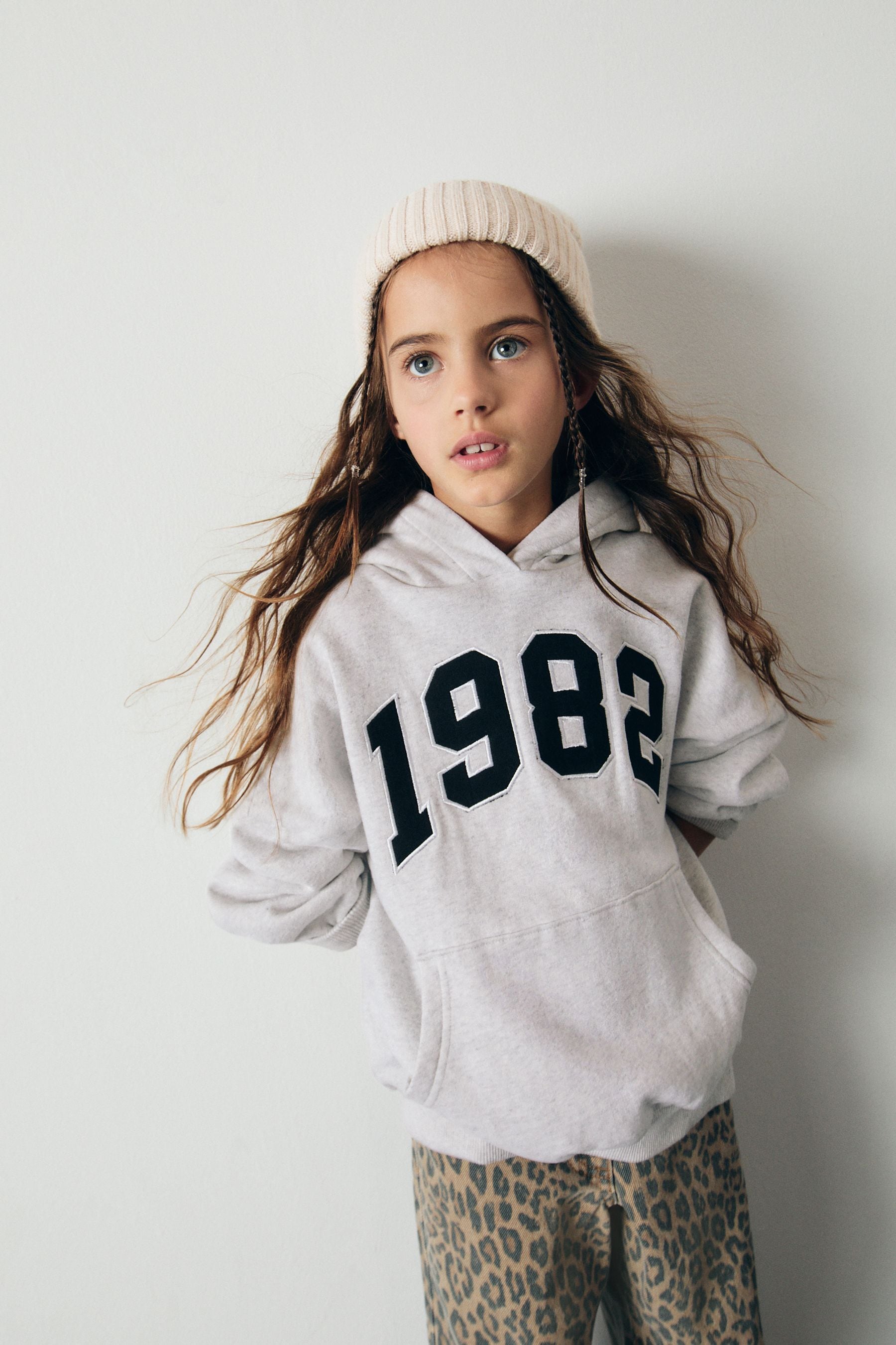 Grey Marl Slogan Hoodie (3-16yrs)