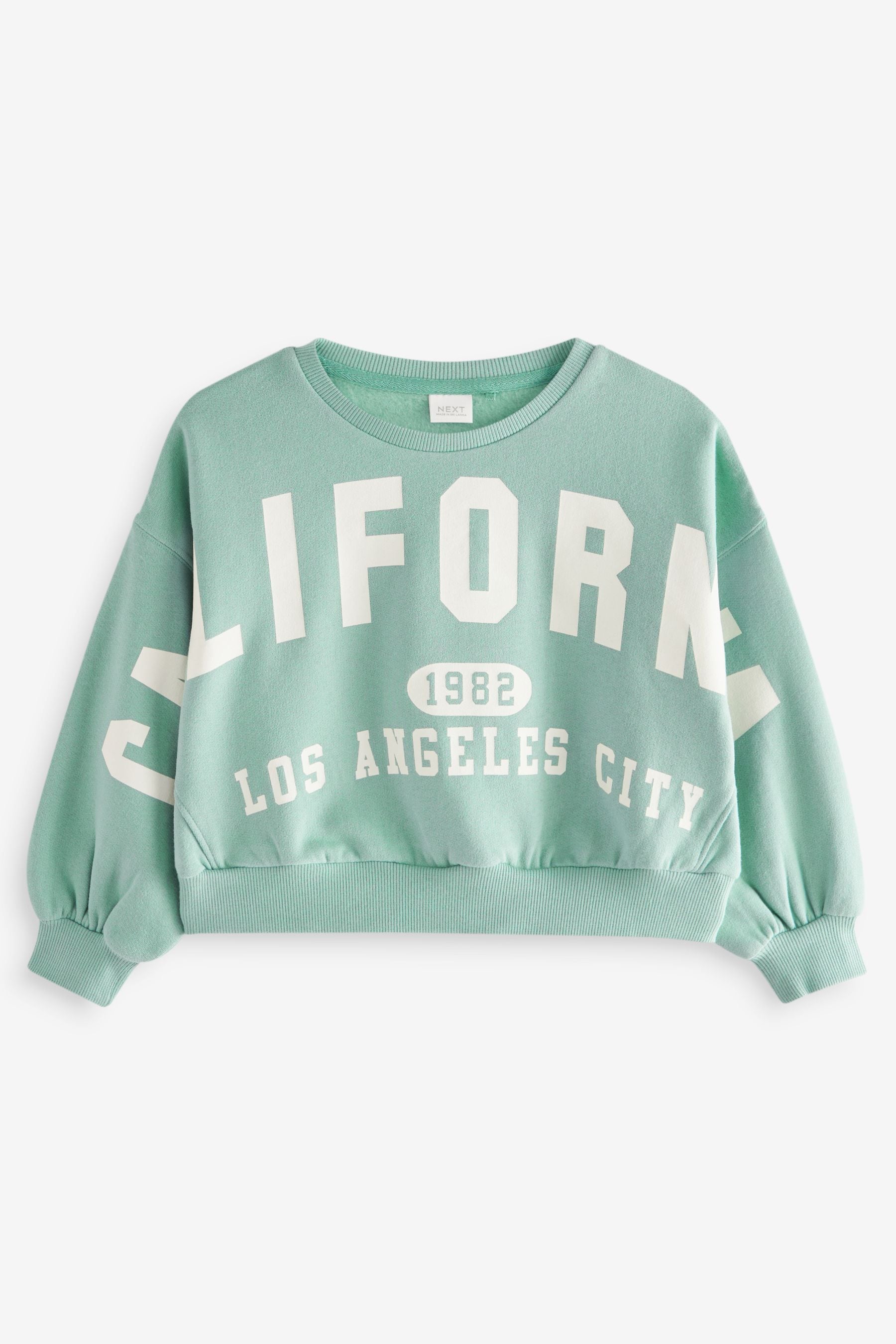 Mint Green Slogan Sweatshirt (3-16yrs)