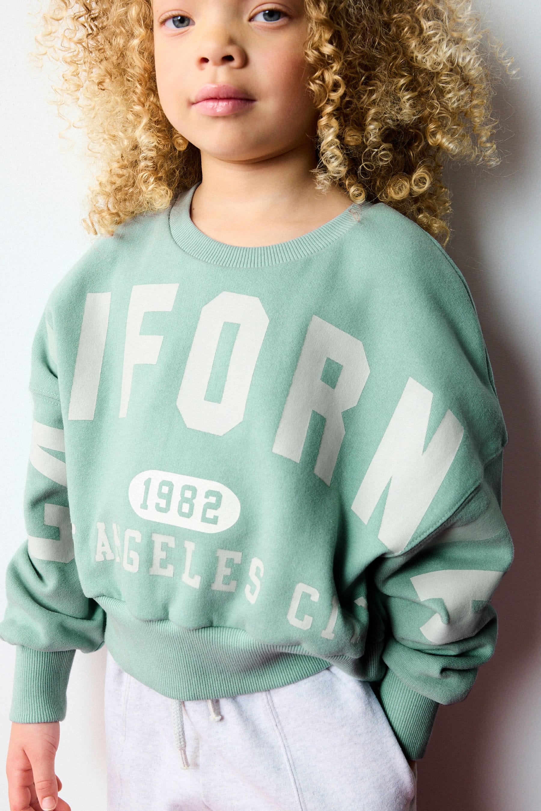 Mint Green Slogan Sweatshirt (3-16yrs)