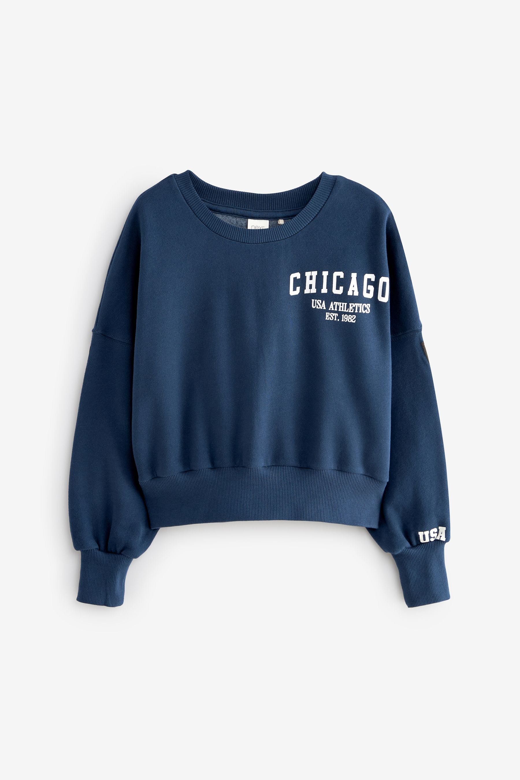 Navy Slogan Sweatshirt (3-16yrs)