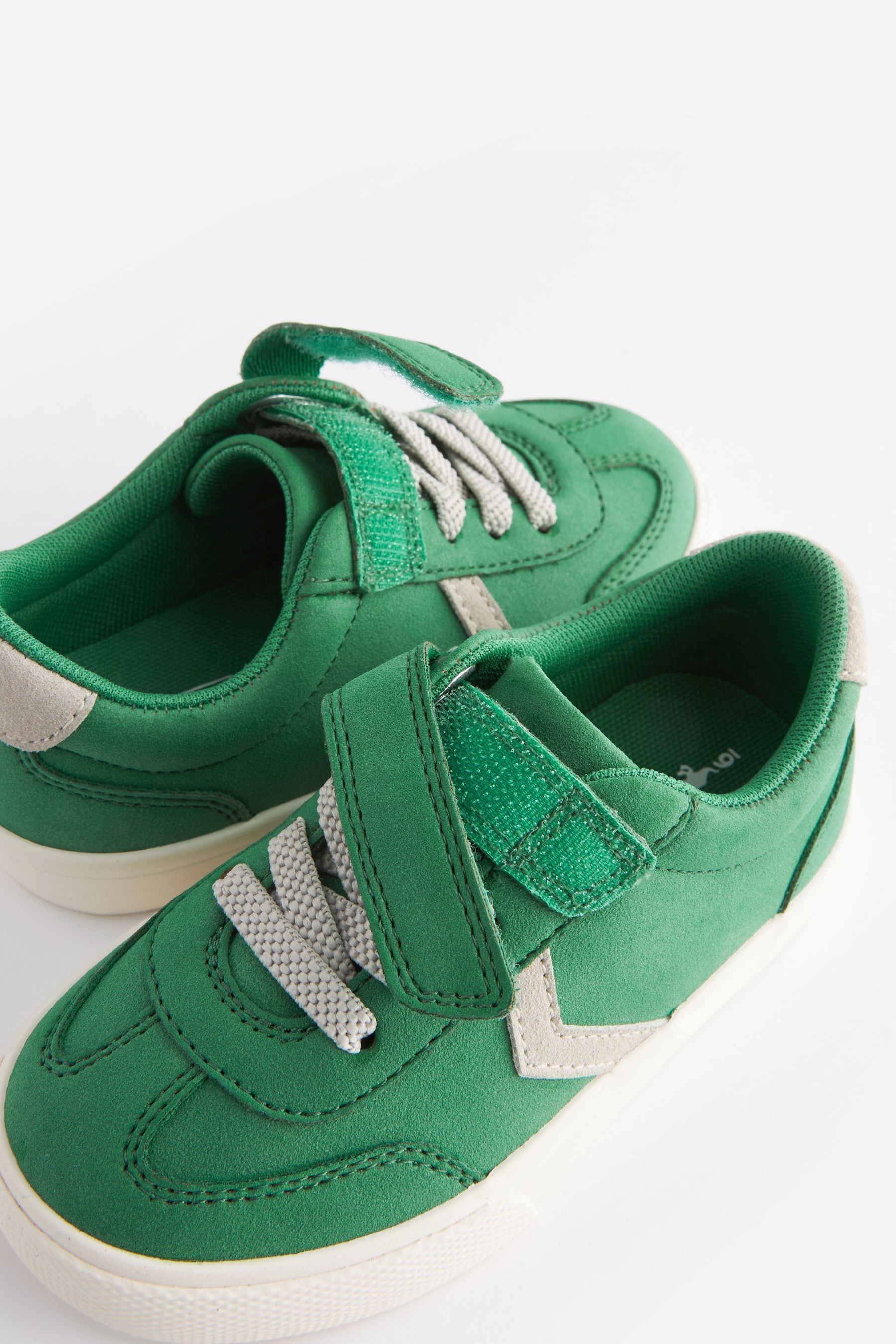 Green Standard Fit (F) Touch Fastening Elastic Lace Trainers