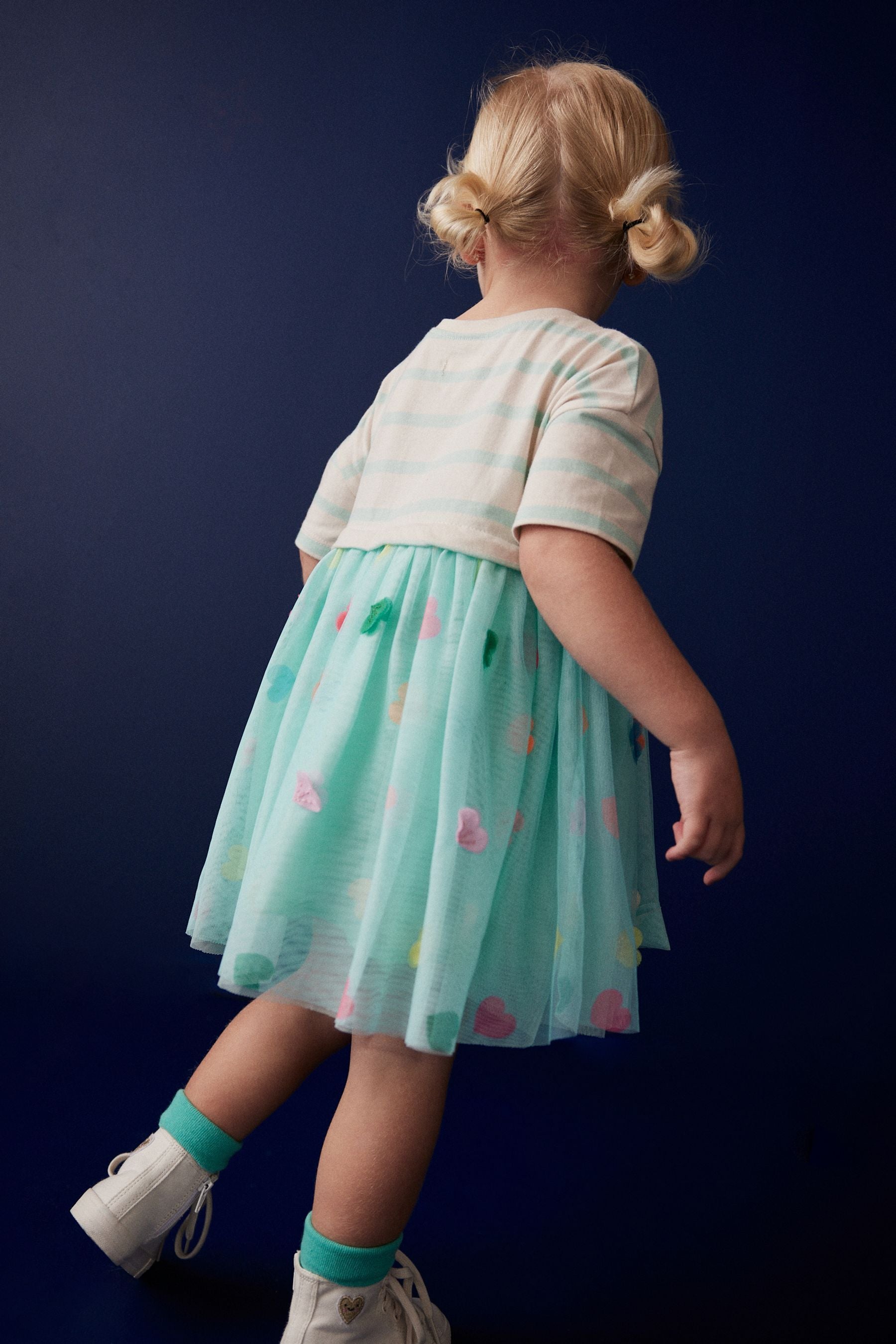 Blue Short Sleeve Tutu Dress (3mths-7yrs)