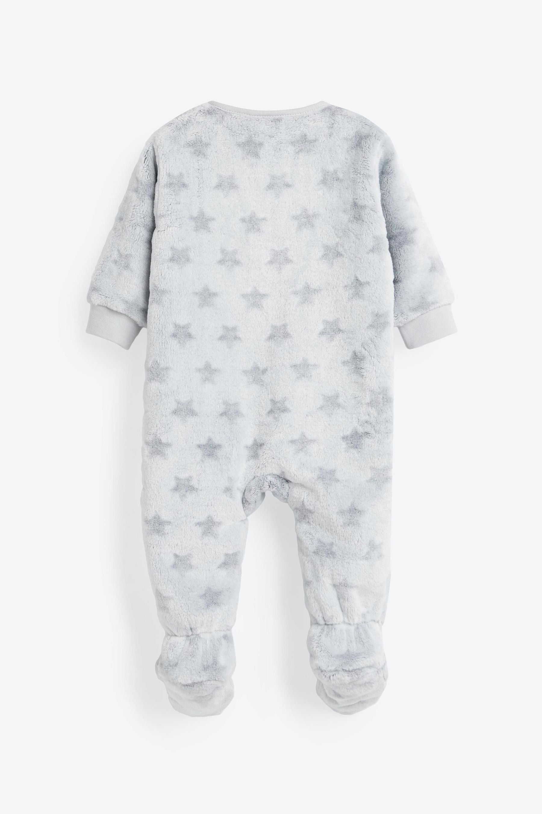 Grey Star Fleece Baby Sleepsuit