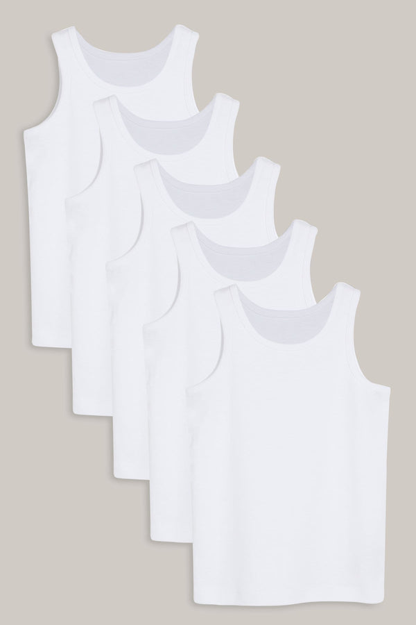 White Vests 5 Pack (1.5-16yrs)