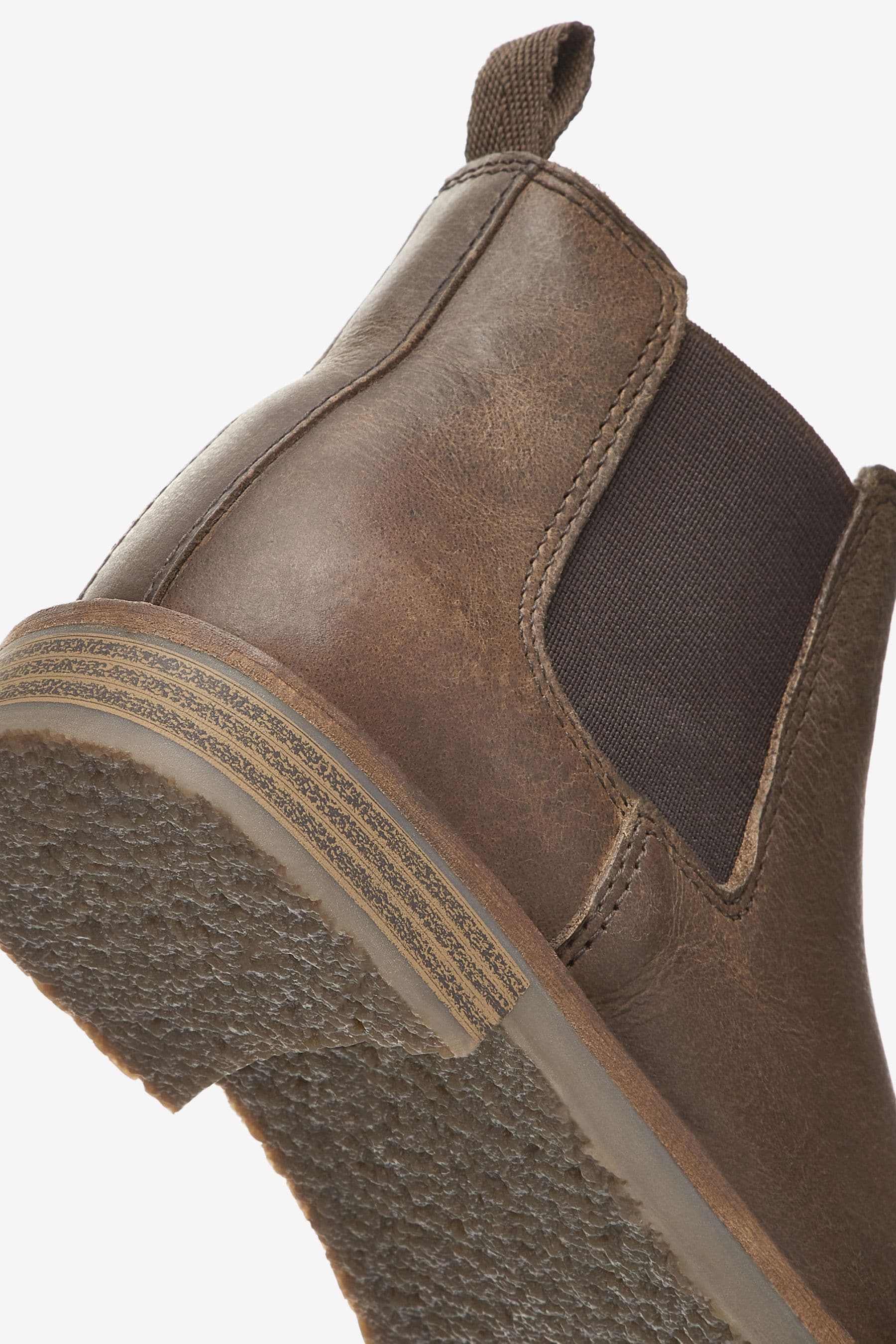 Brown Warm Lined Leather Chelsea Boots