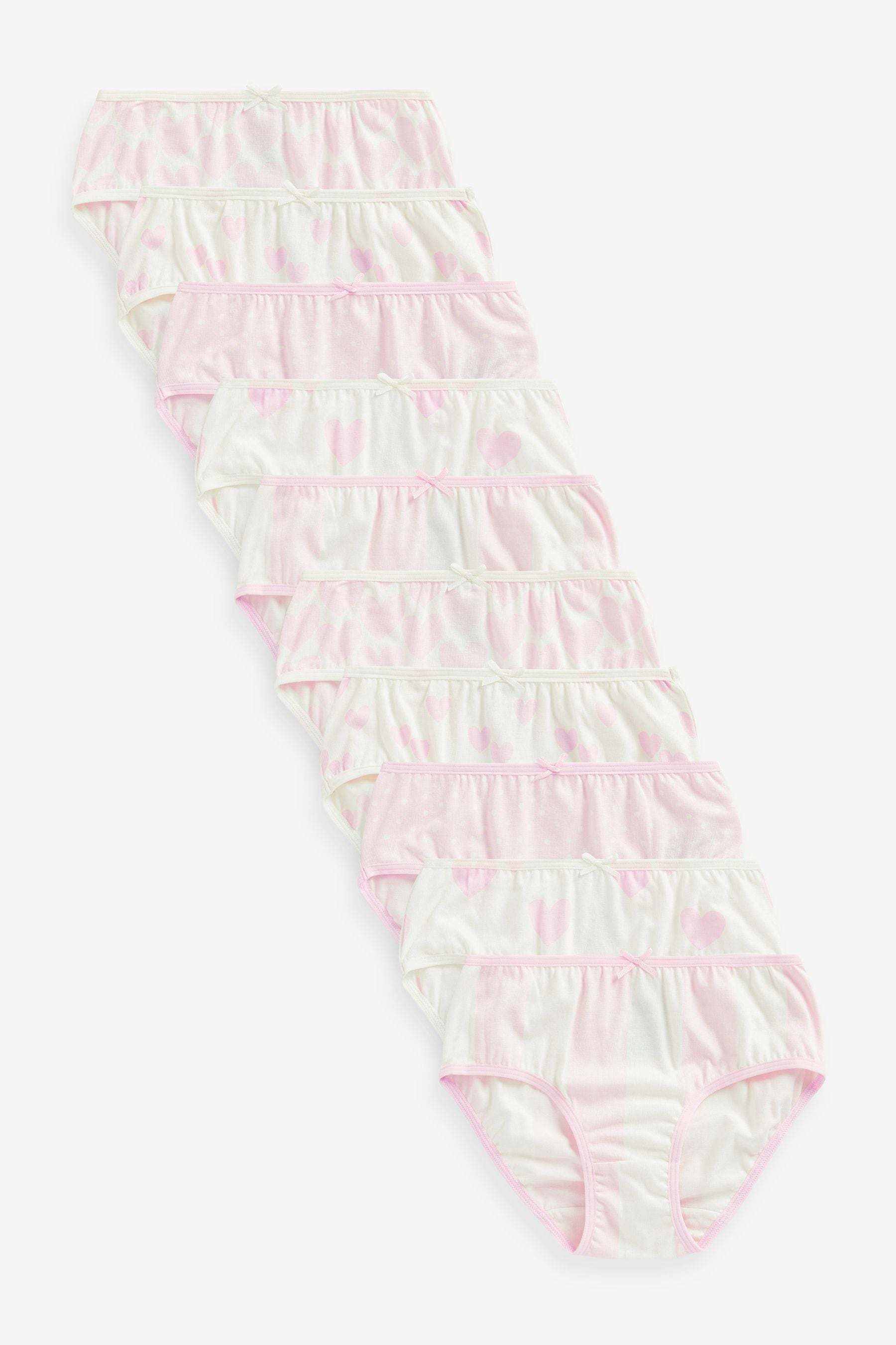 Pink/White Briefs 10 Pack (1.5-16yrs)