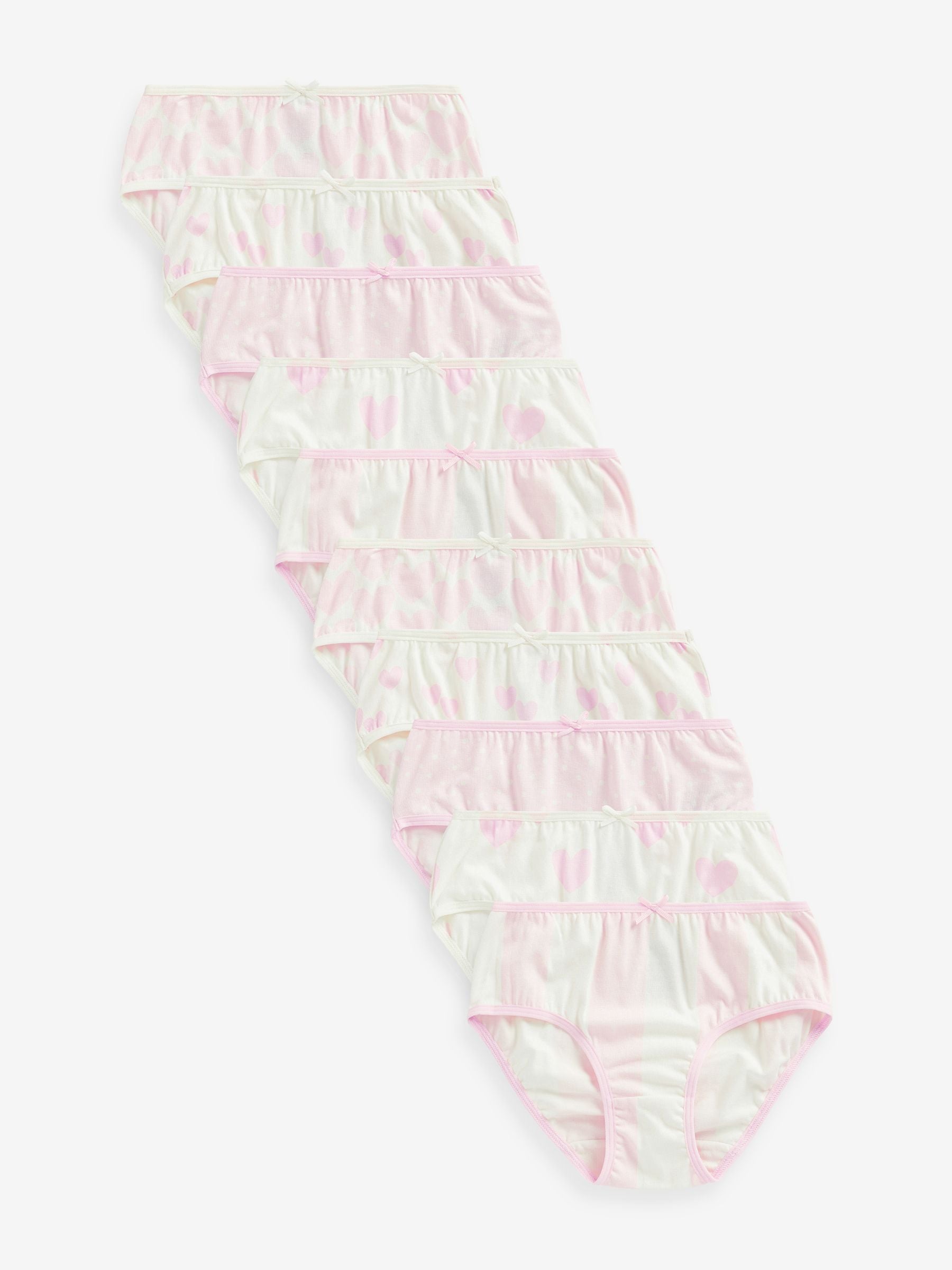 Pink/White Briefs 10 Pack (1.5-16yrs)