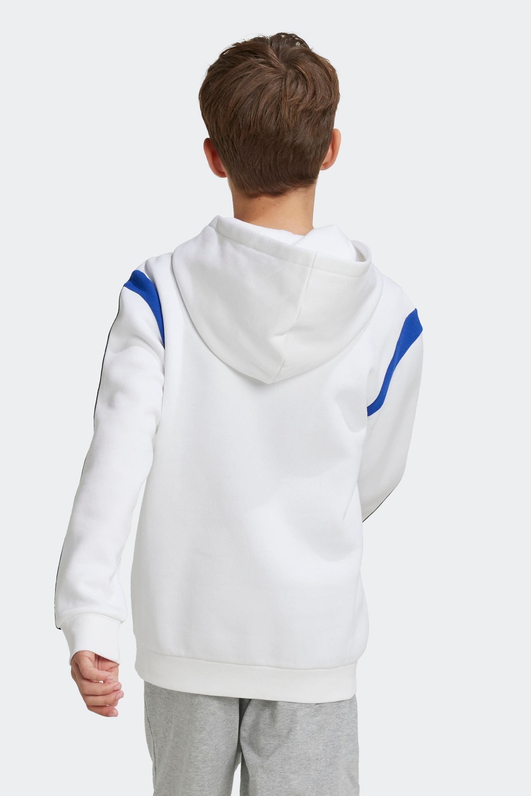 adidas White Kids Colorblock Hoodie