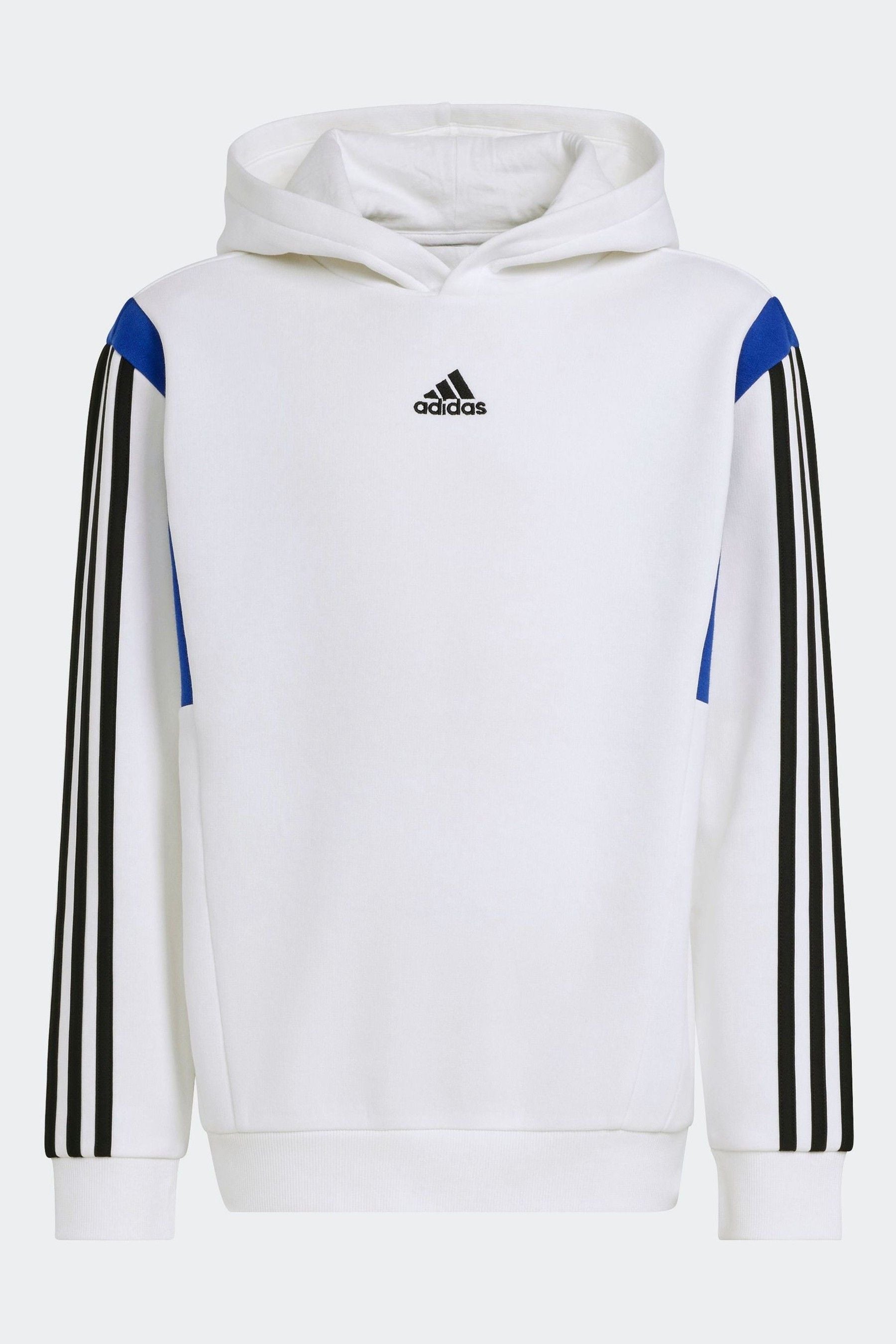 adidas White Kids Colorblock Hoodie