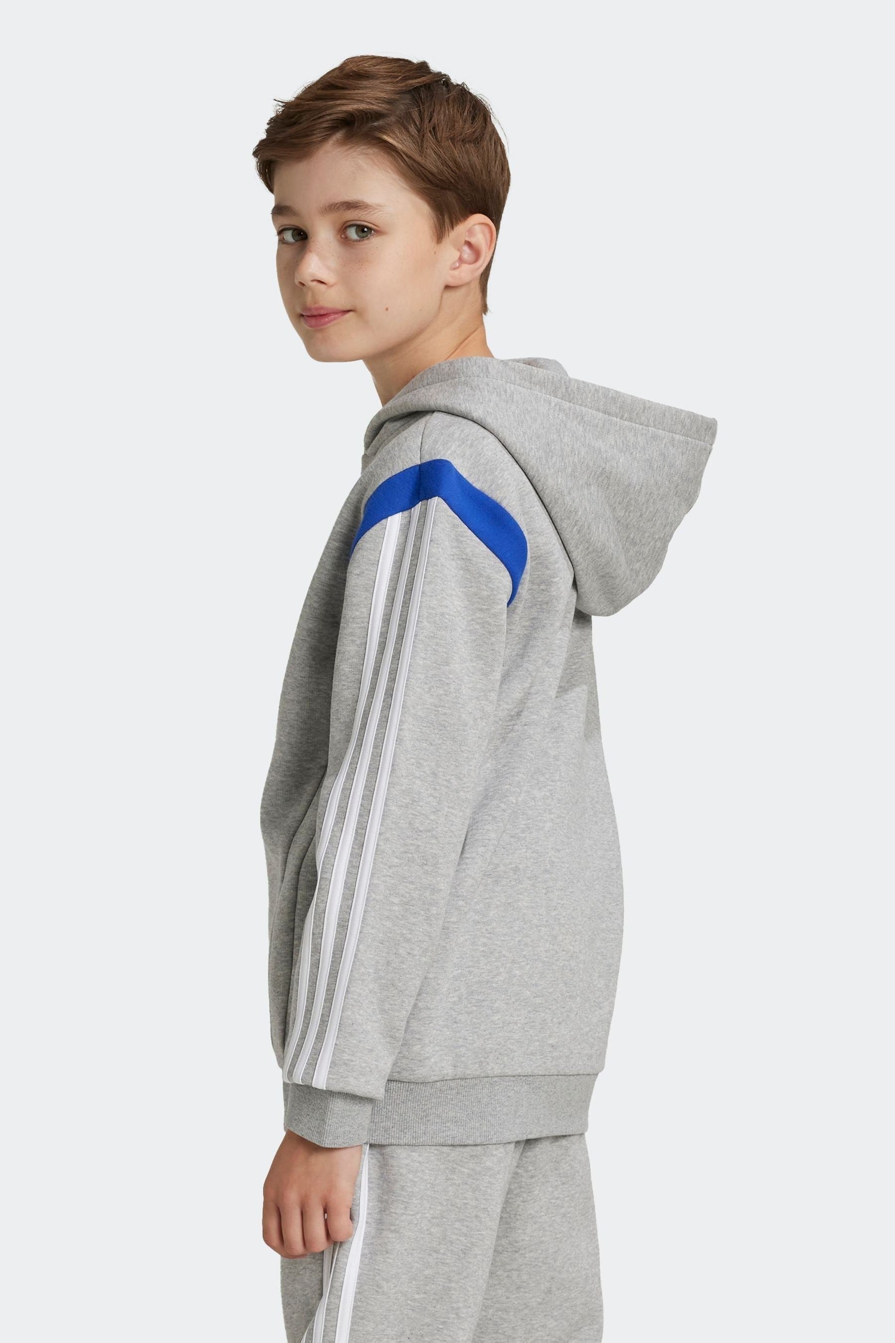 adidas Grey Kids Colorblock Hoodie