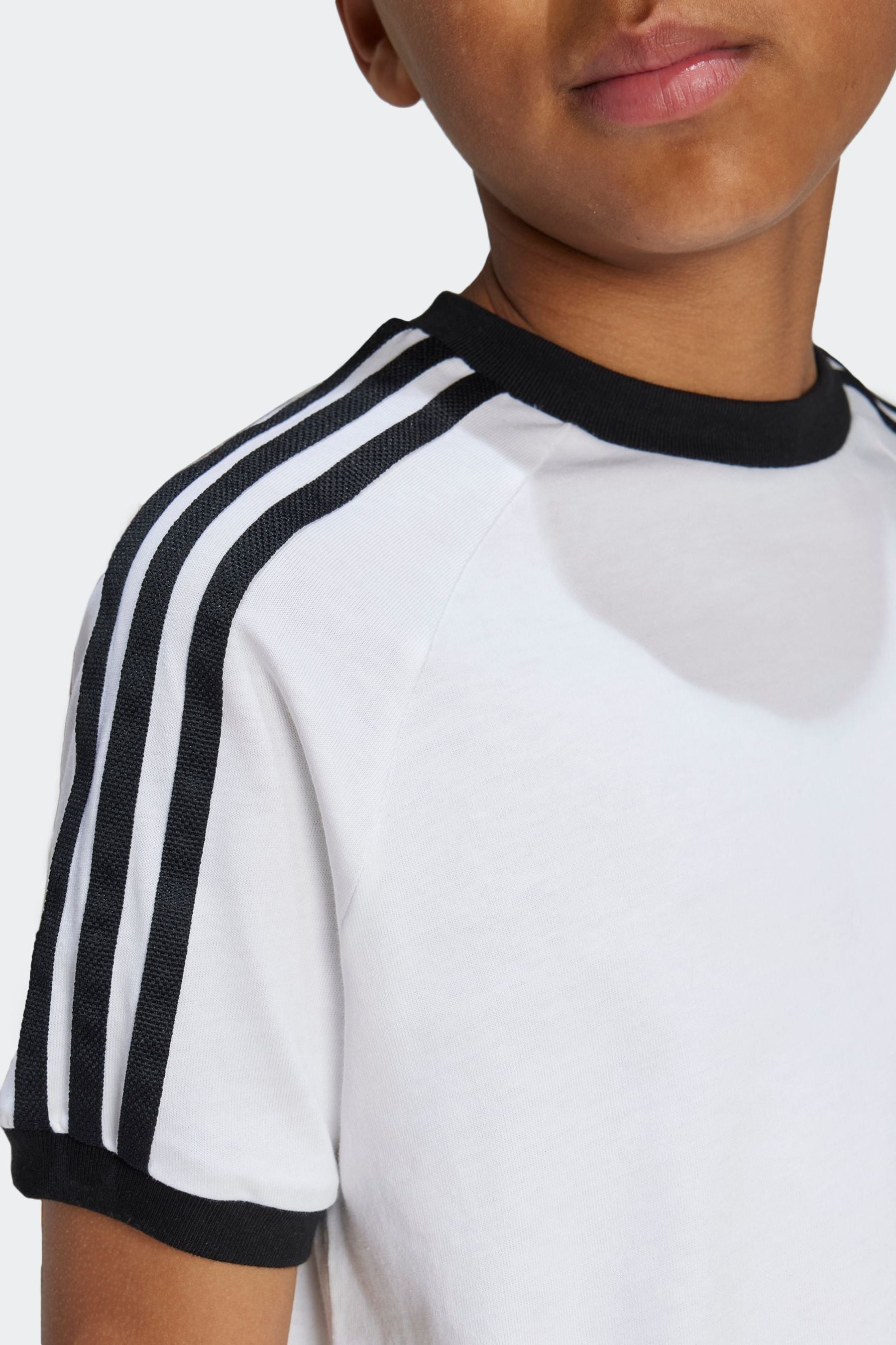 adidas originals White Kids Originals 3-Stripes 100% Cotton T-Shirt