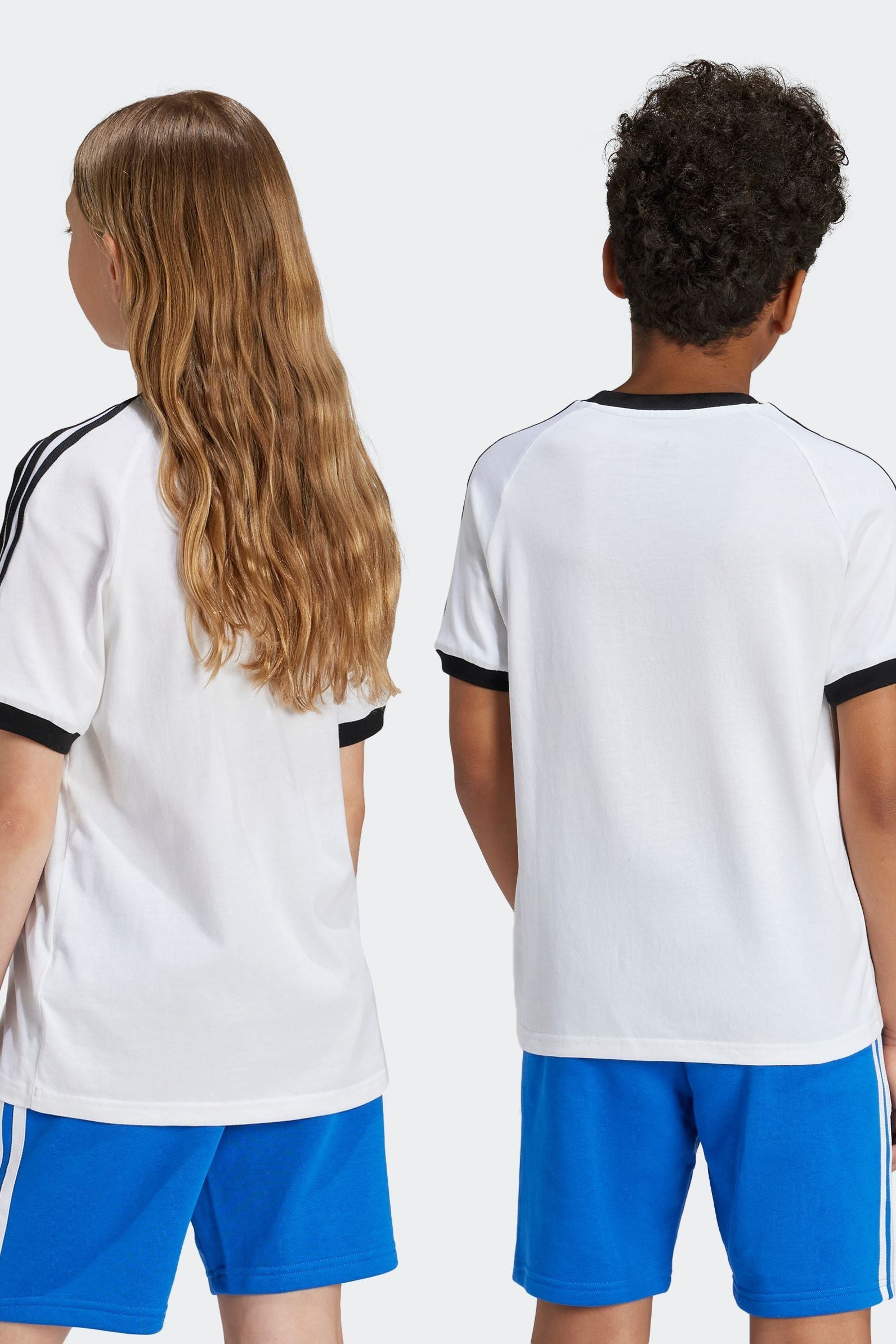 adidas originals White Kids Originals 3-Stripes 100% Cotton T-Shirt