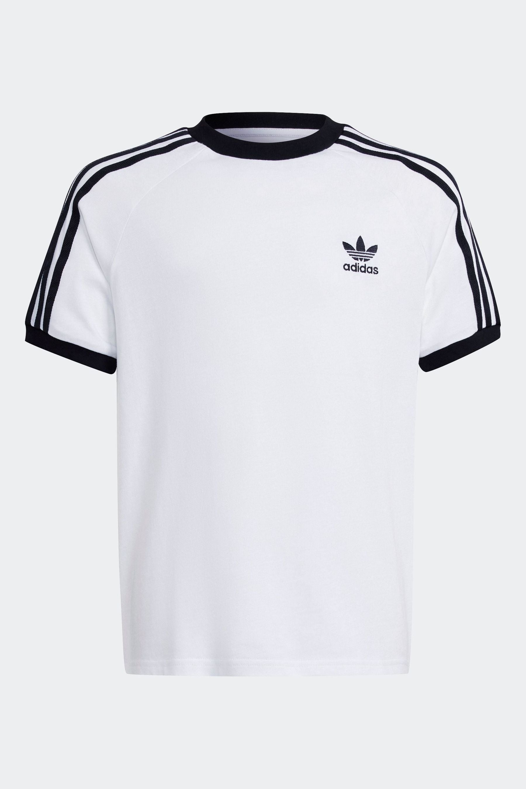 adidas originals White Kids Originals 3-Stripes 100% Cotton T-Shirt