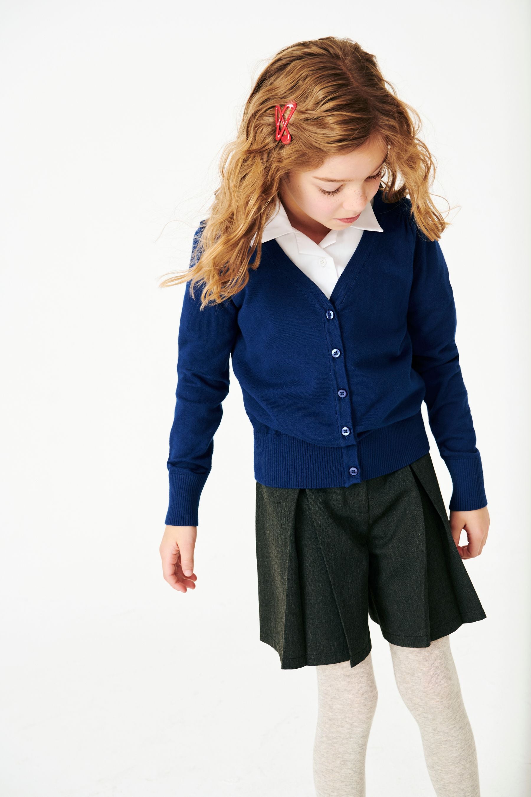 Blue Cotton Rich School V-Neck Cardigan (3-16yrs)