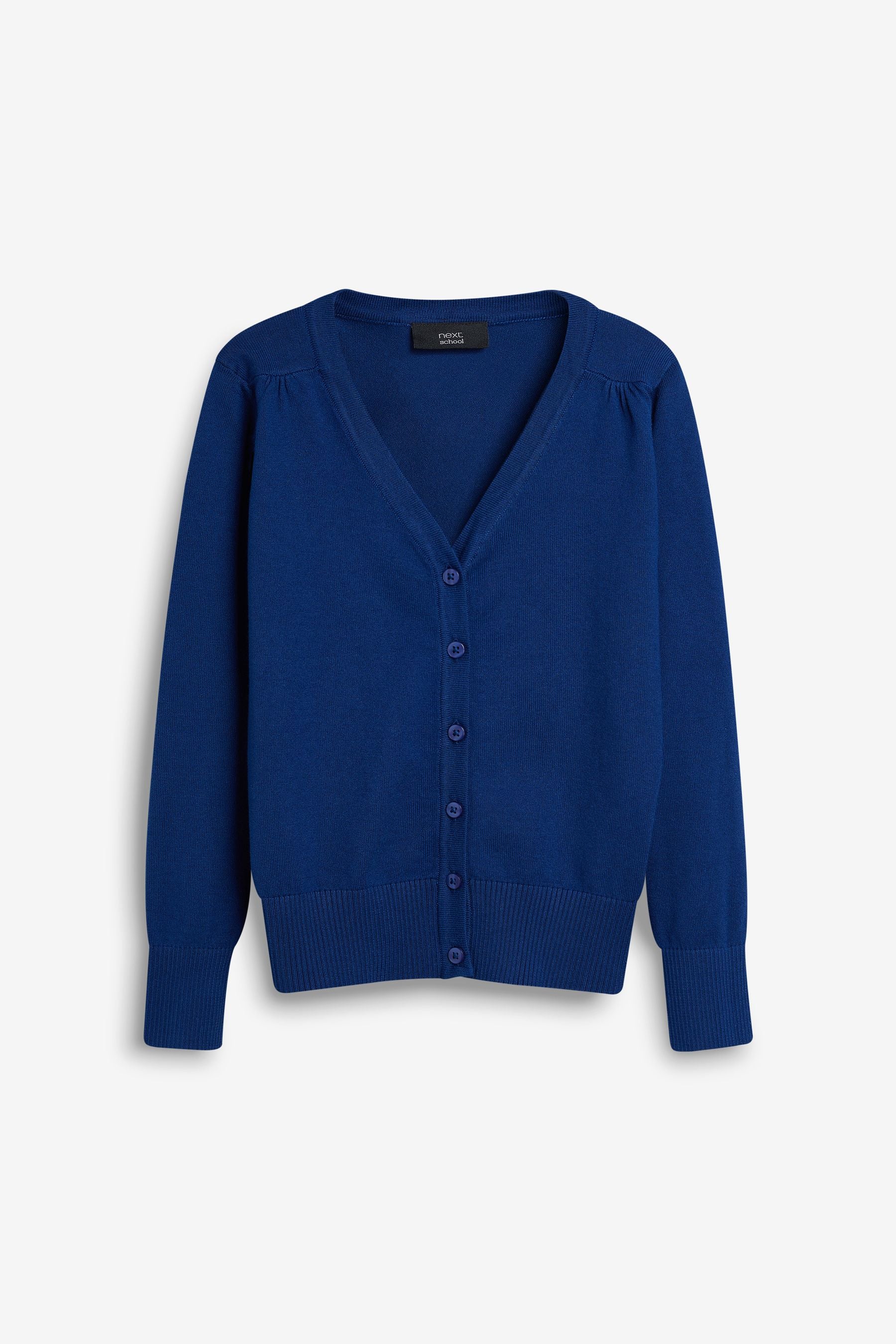 Blue Cotton Rich School V-Neck Cardigan (3-16yrs)