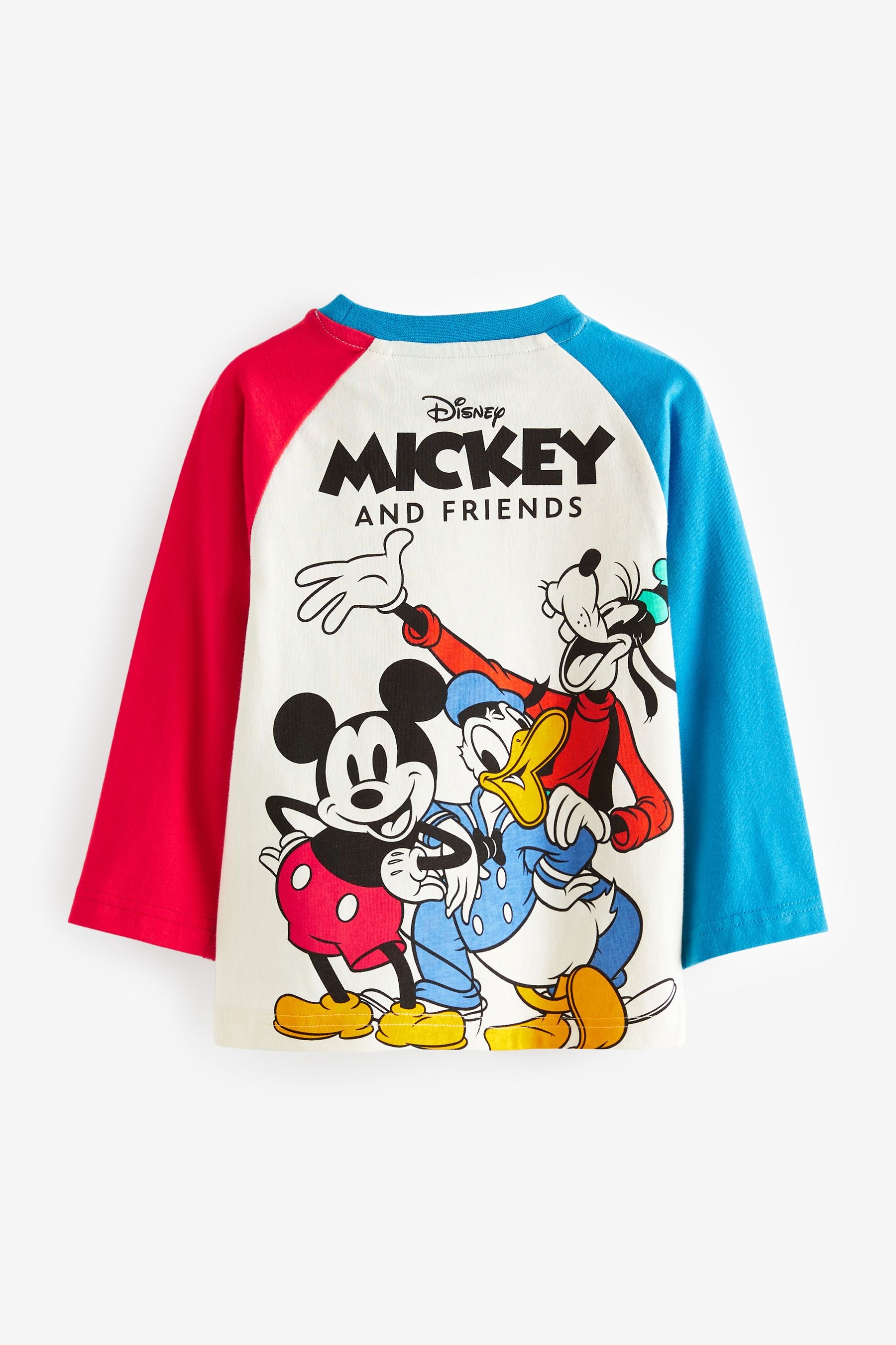 Red/Blue 100% Cotton Mickey Mouse Long Sleeve T-Shirt (3mths-8yrs)