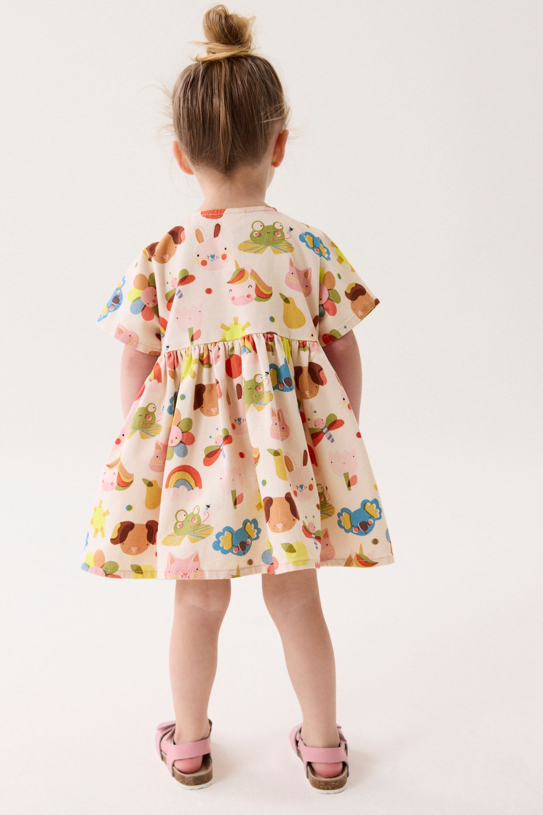 Pink Printed Relaxed 100% Cotton Dress (3mths-8yrs)