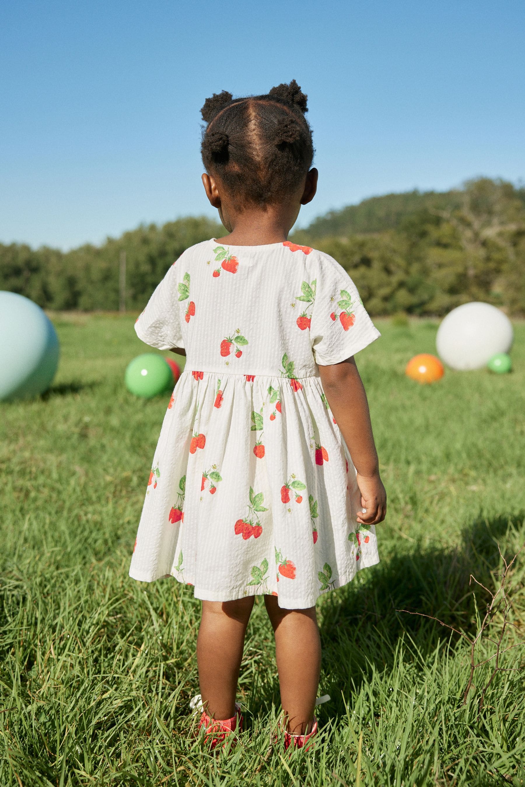 Strawberry Print Relaxed Cotton Dress (3mths-8yrs)