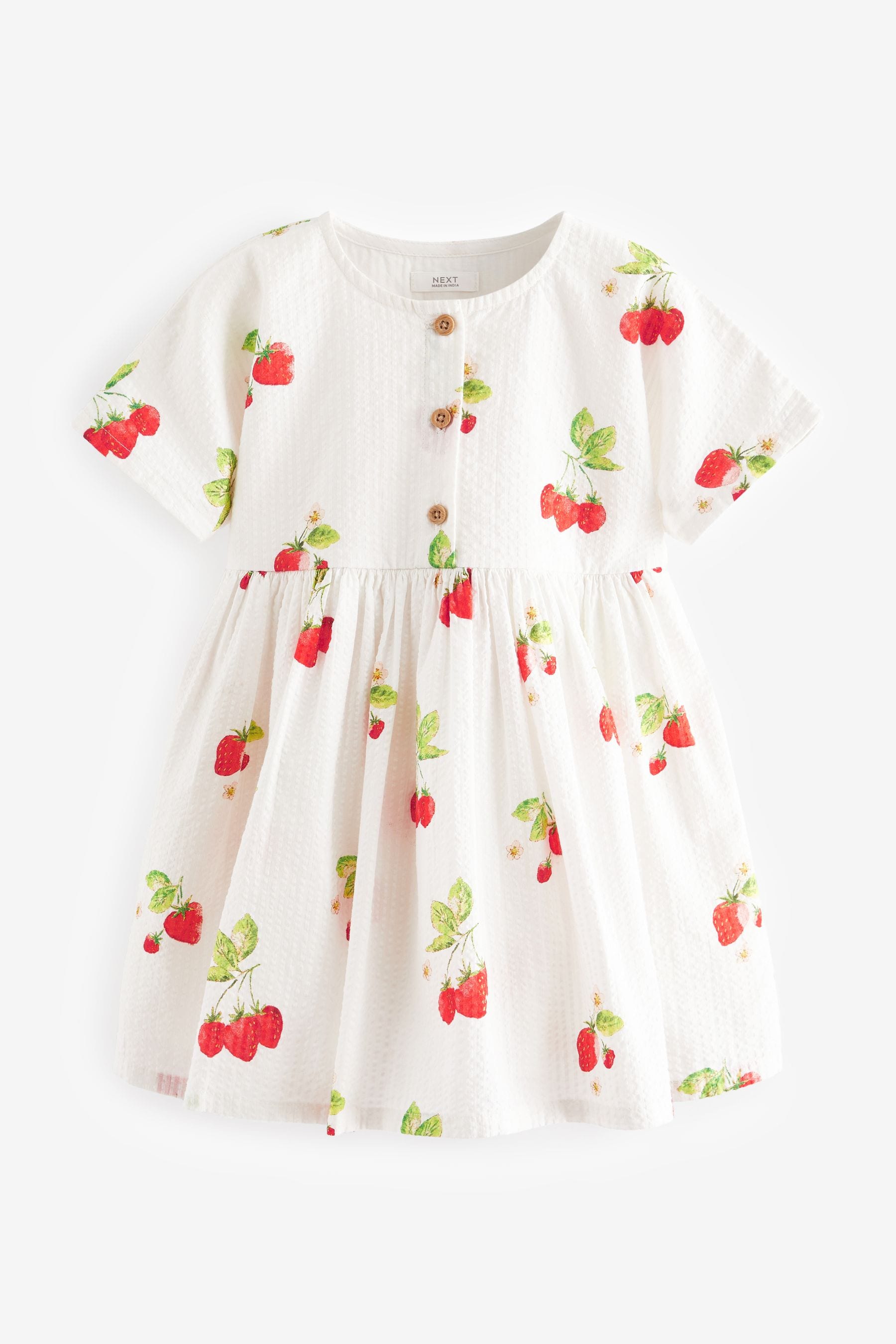 Strawberry Print Relaxed Cotton Dress (3mths-8yrs)