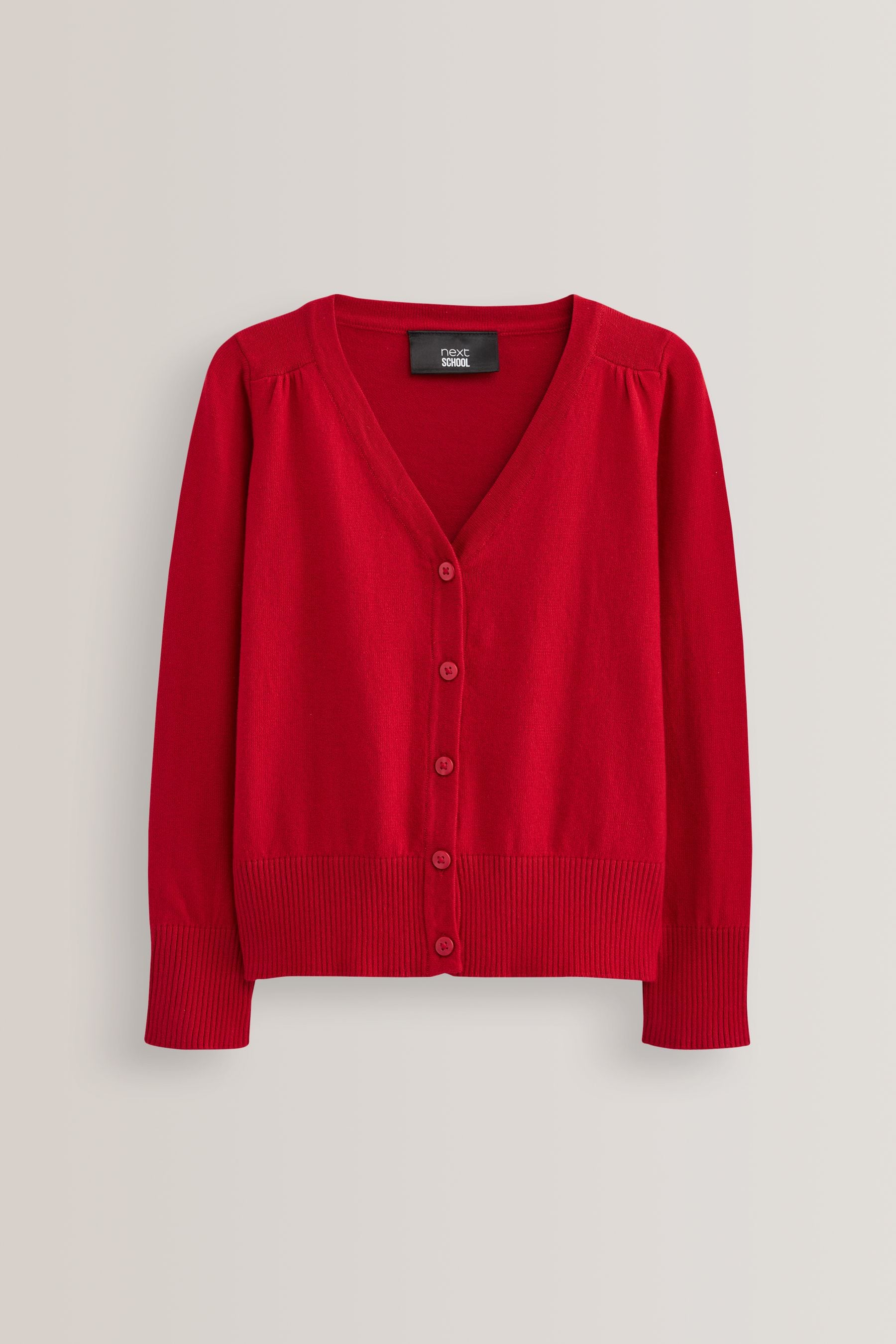 Red Cotton Rich School V-Neck Cardigan (3-16yrs)