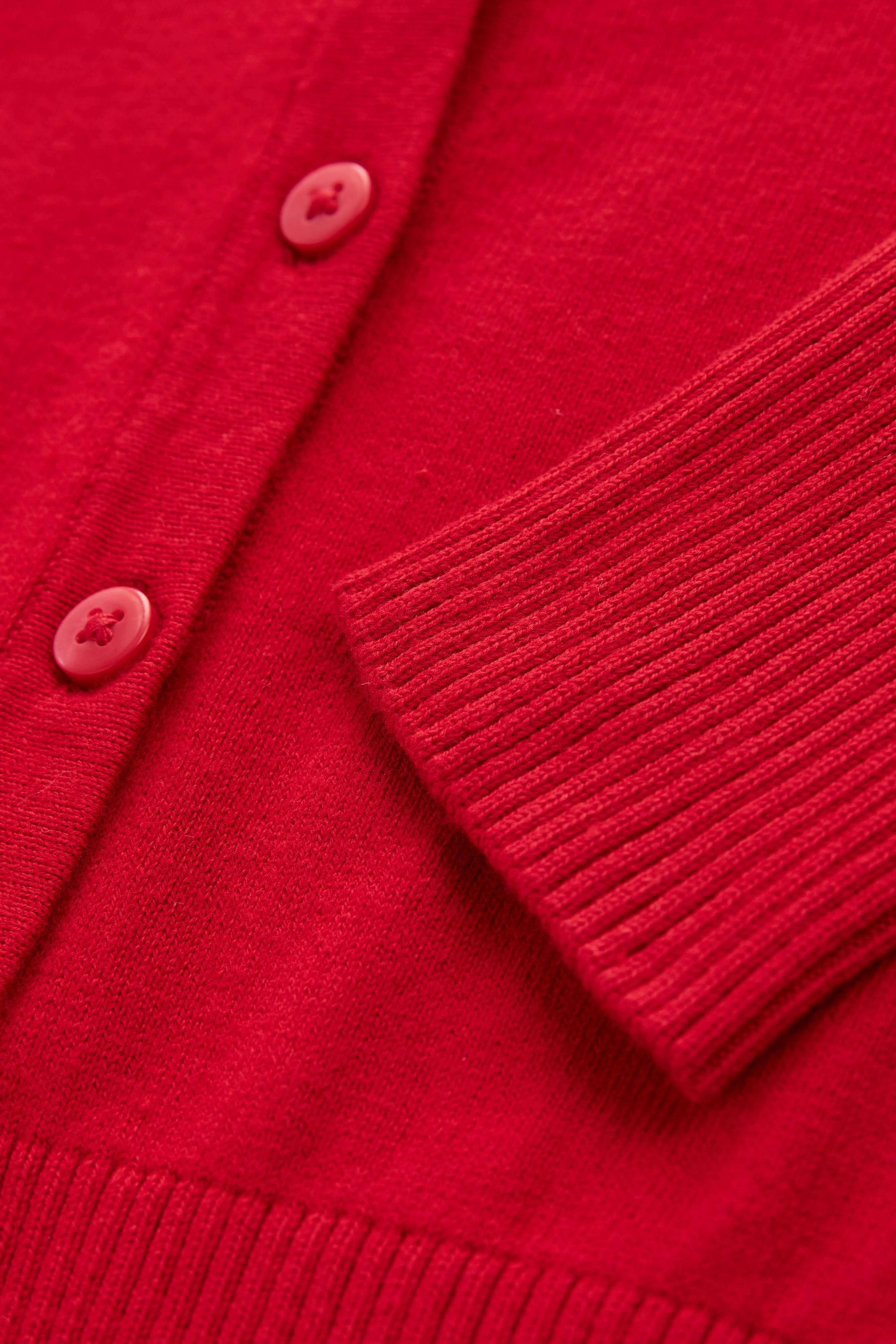 Red Cotton Rich School V-Neck Cardigan (3-16yrs)