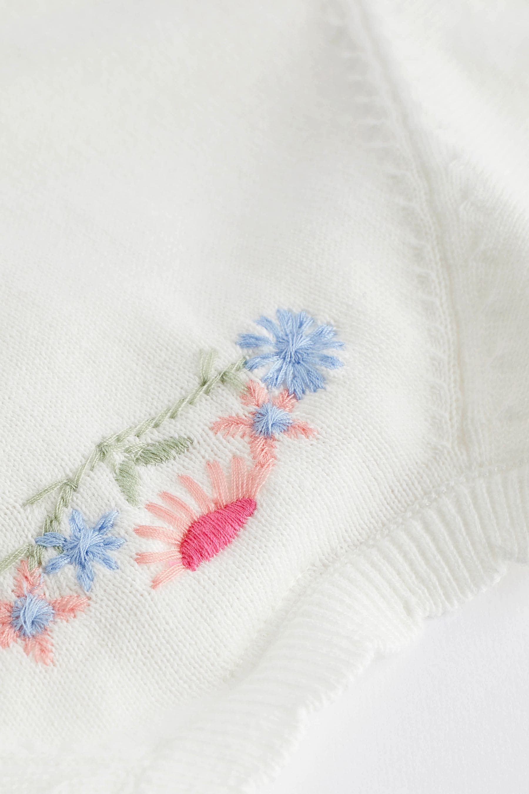 Pink Floral Baby Embroidered 100% Cotton Cardigan (0mths-2yrs)