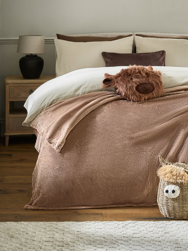 Brown Hamish Novelty 3D Cushion with Throw