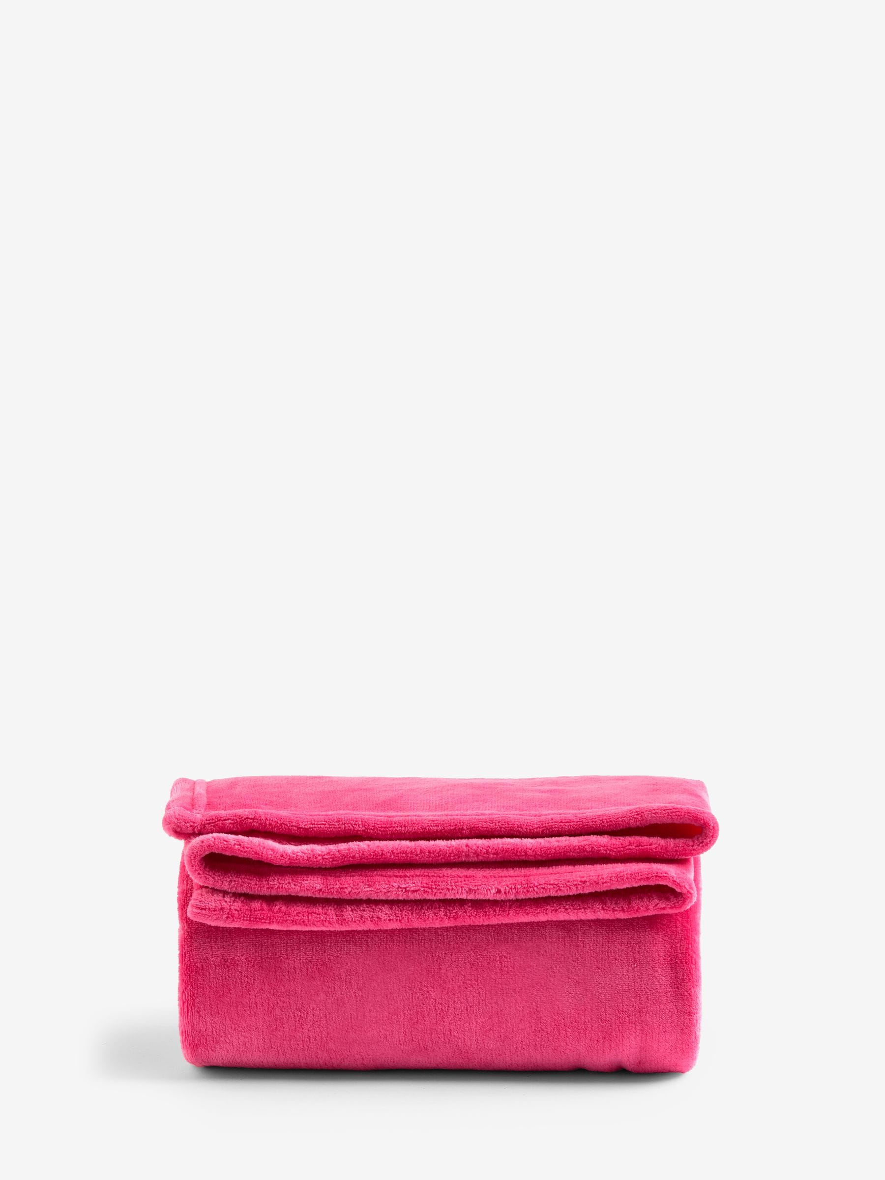 Fushsia Pink Plush Fleece Throw