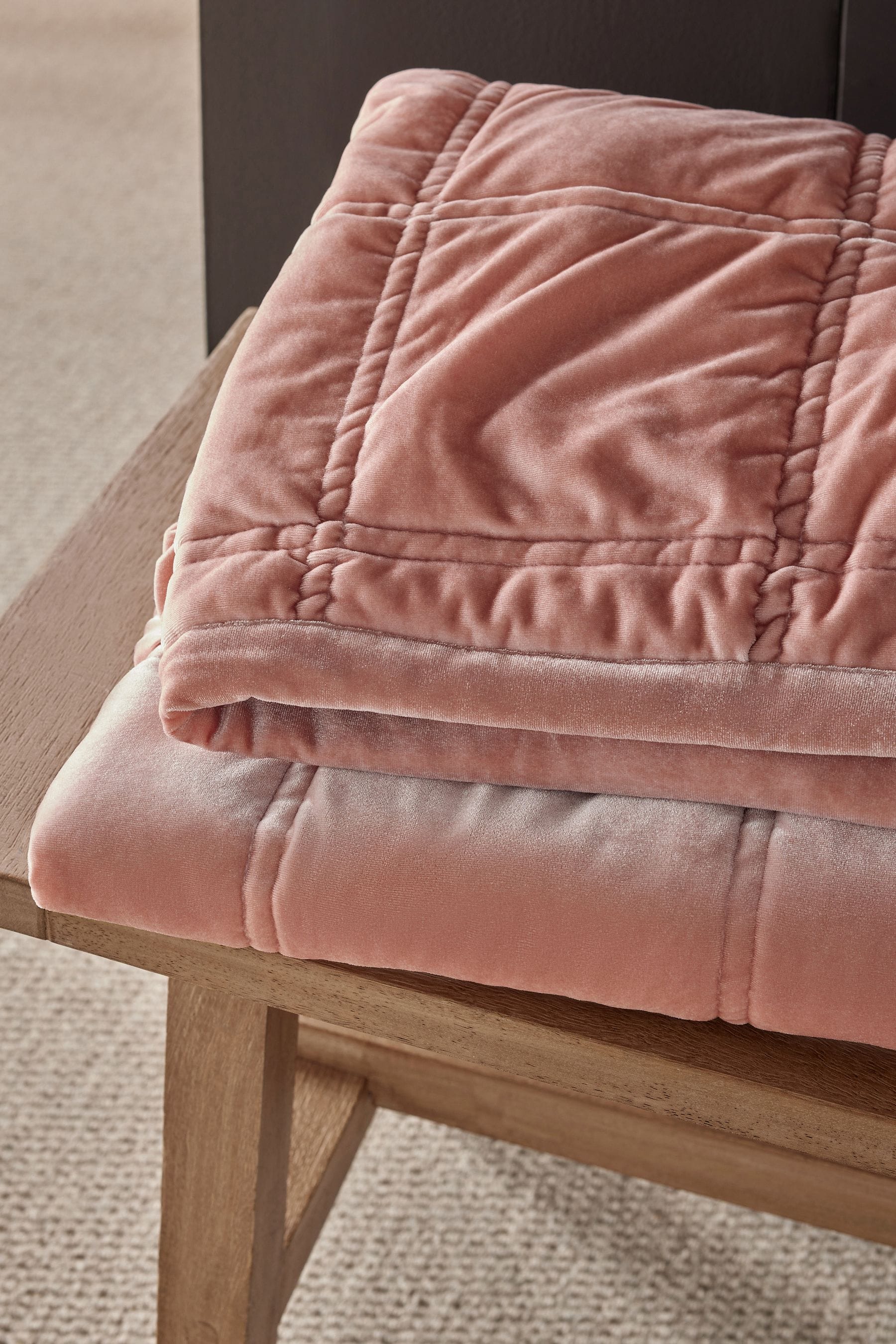 Pink Lustre Velvet Bedspread