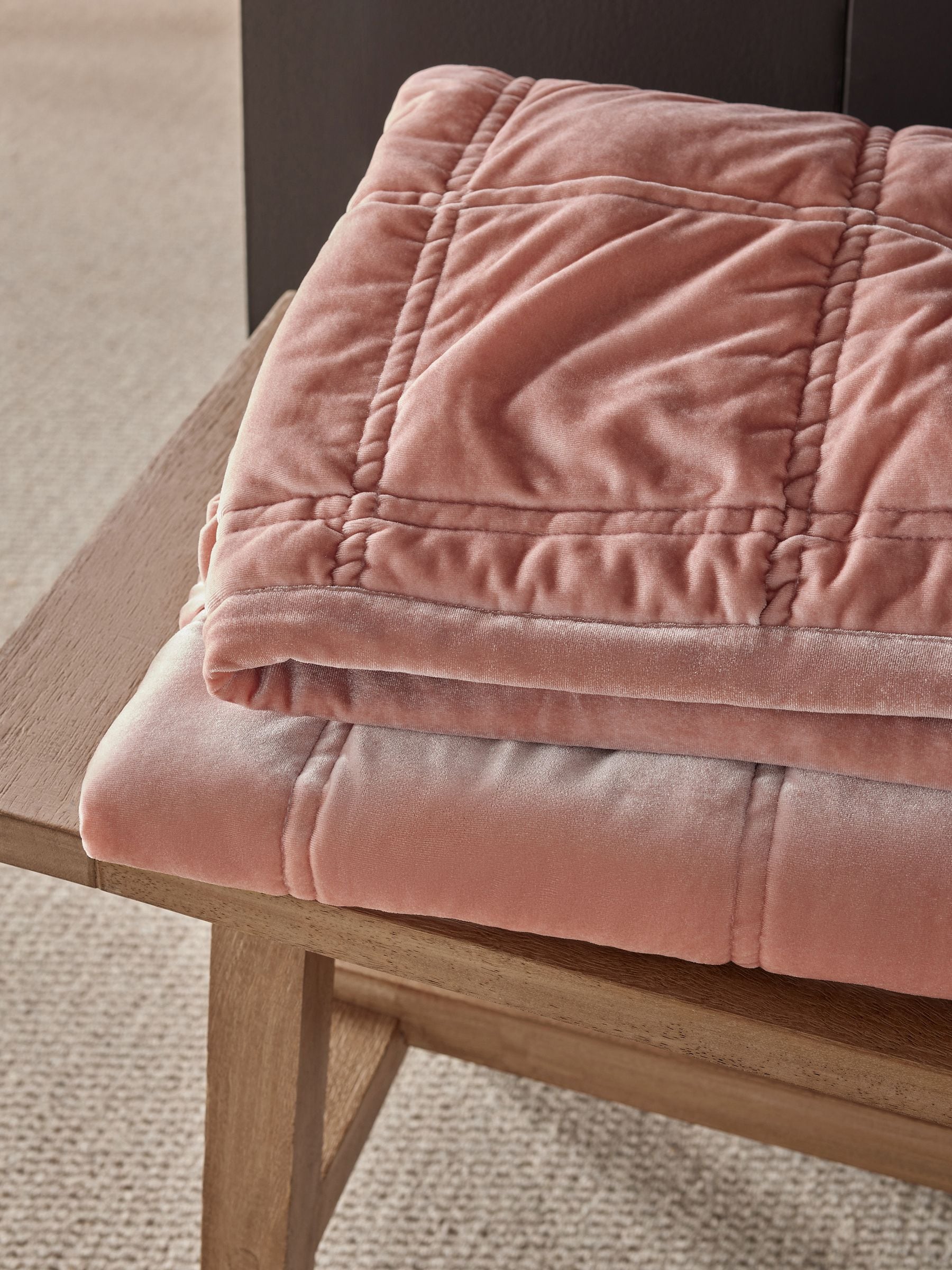 Pink Lustre Velvet Bedspread