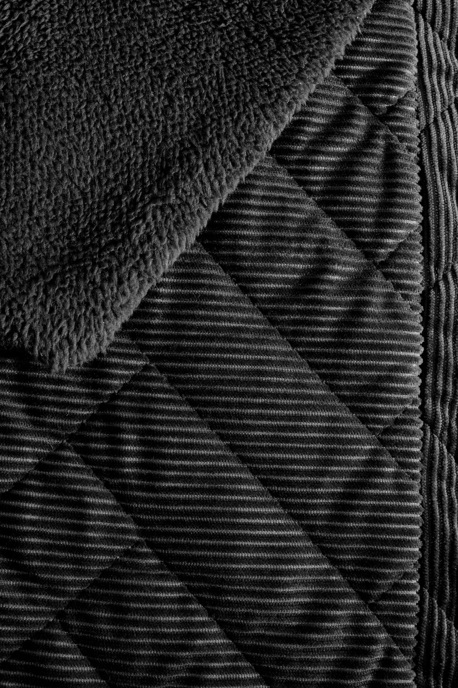 Charcoal Grey Quilted Cord Sherpa Reverse Throw