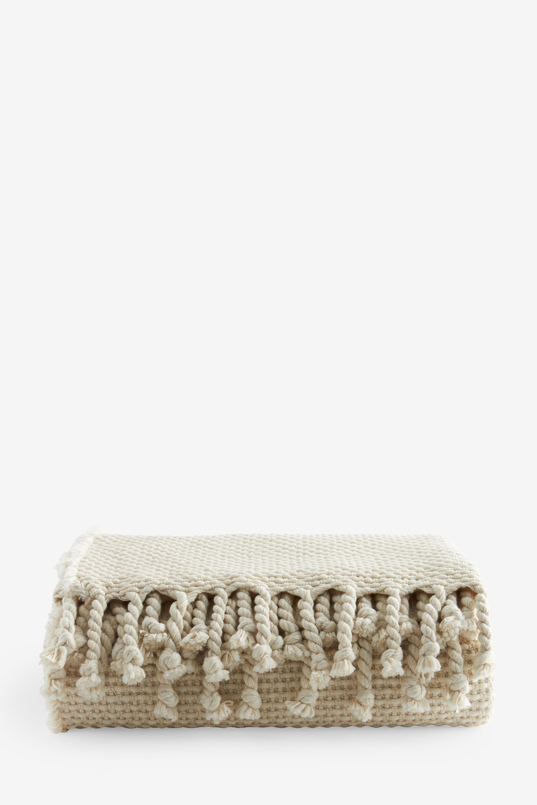 Natural Waffle Woven Throw