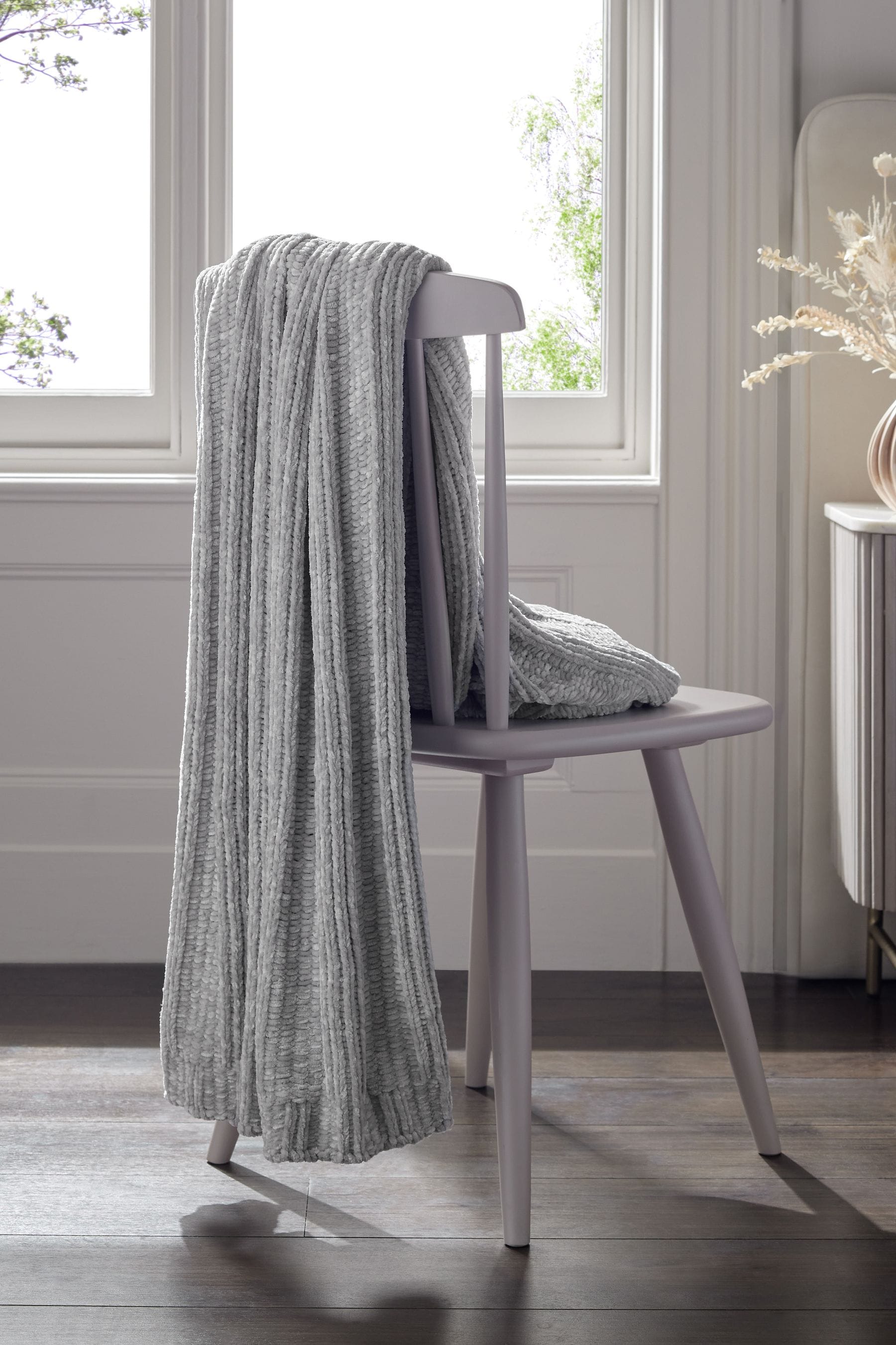 Silver Nellie Chunky Chenille Throw